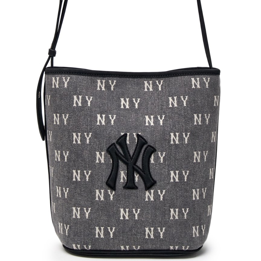 Túi đeo chéo MLB Classic Monogram Vintage Denim Bucket Bag New York Yankees Grey 3ABMMV65N-50CGS 8
