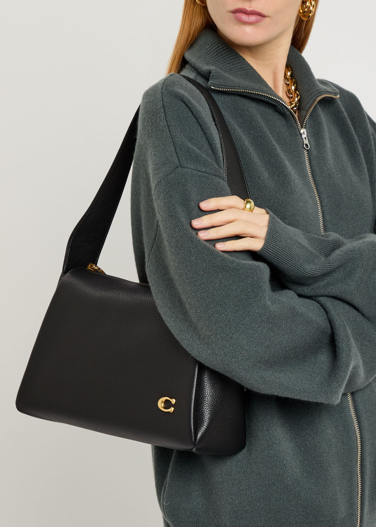 Túi đeo vai Coach nữ Lola Shoulder Bag Black CCC45 16