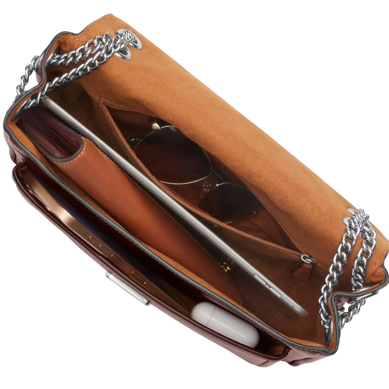 Túi đeo chéo đỏ dây bạc Coach Elodie Crossbody Bag Maple CCF09 3
