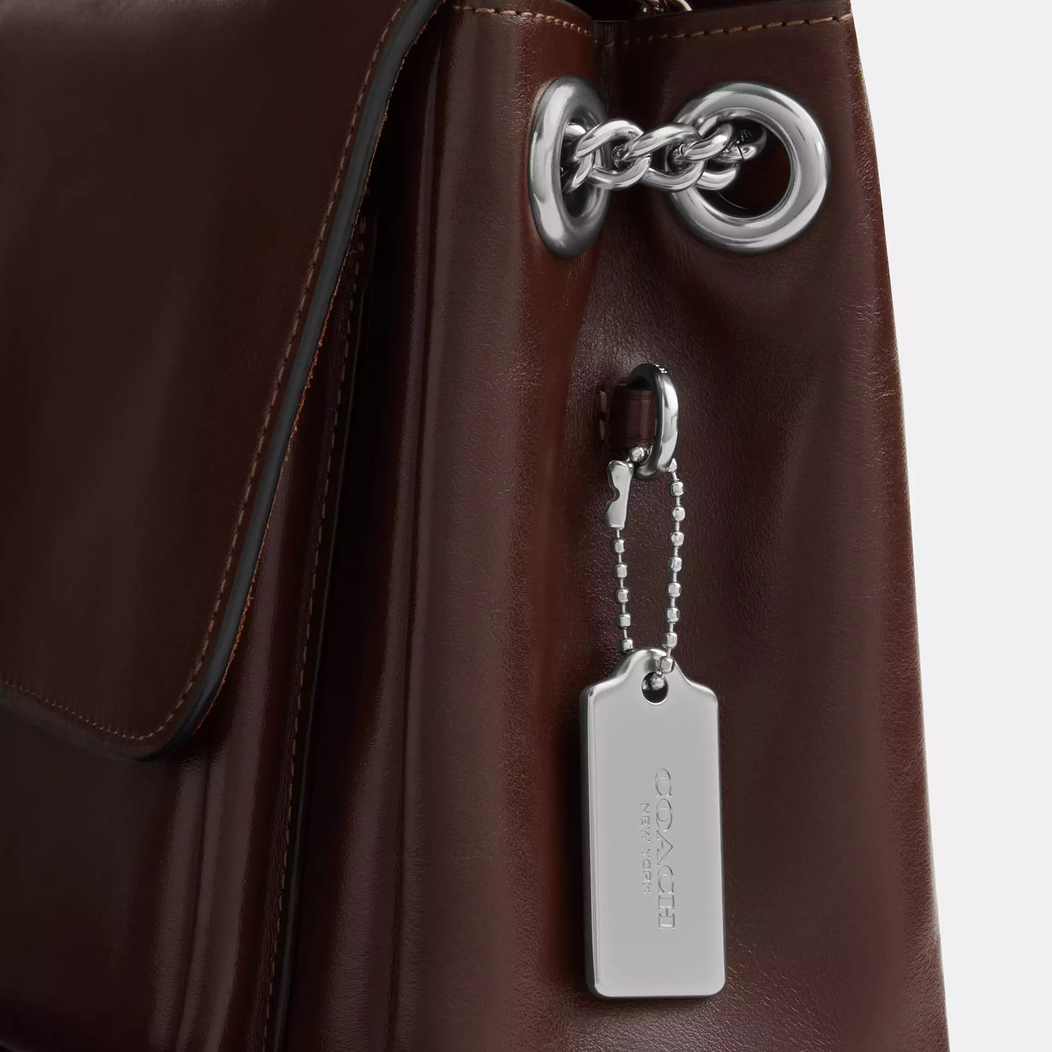 Túi đeo chéo đỏ dây bạc Coach Elodie Crossbody Bag Maple CCF09 6