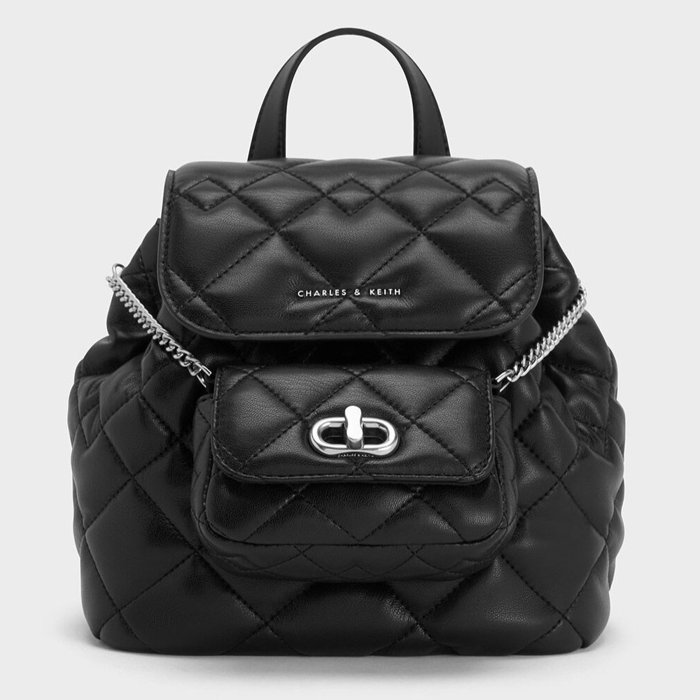 BALO NỮ DA MỀM CHARLES AND KEITH AUBRIELLE QUILTED BACKPACK CK2-60151400 1