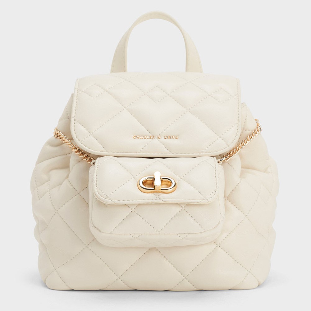 BALO NỮ DA MỀM CHARLES AND KEITH AUBRIELLE QUILTED BACKPACK CK2-60151400 4