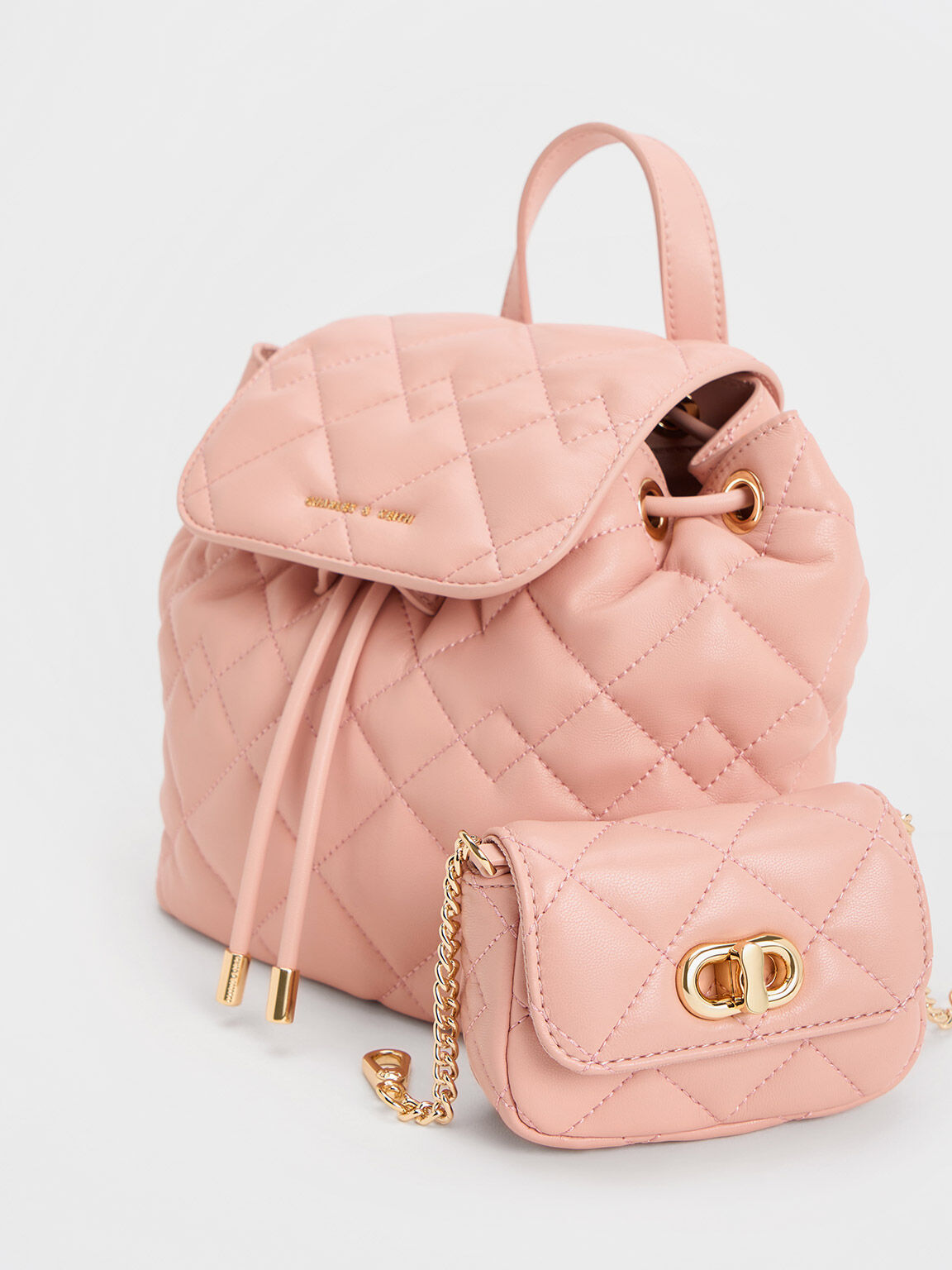 BALO NỮ DA MỀM CHARLES AND KEITH AUBRIELLE QUILTED BACKPACK CK2-60151400 13