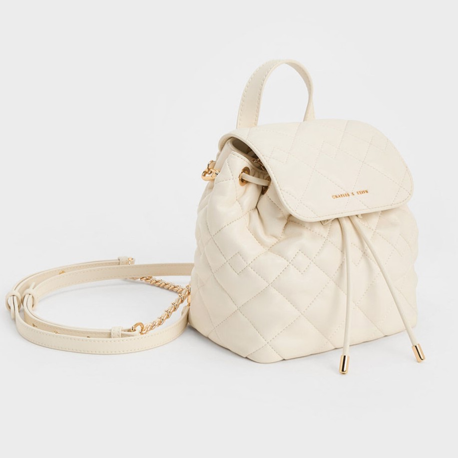 BALO NỮ DA MỀM CHARLES AND KEITH AUBRIELLE QUILTED BACKPACK CK2-60151400 18