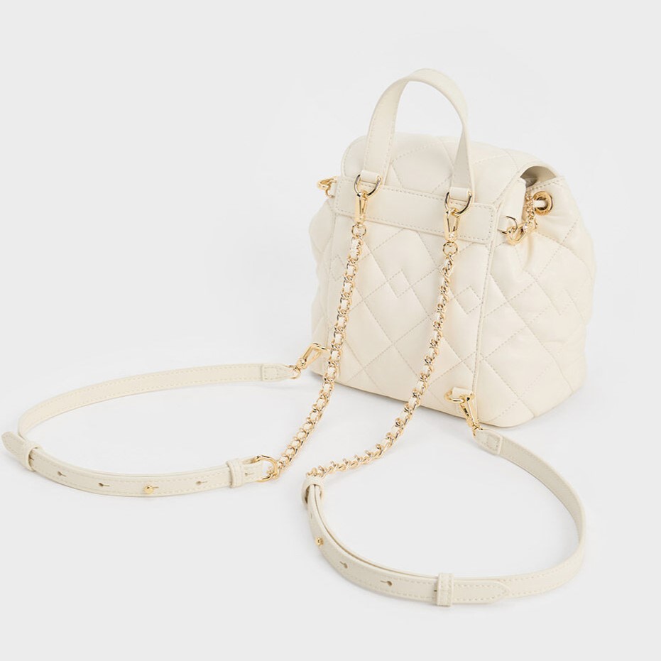 BALO NỮ DA MỀM CHARLES AND KEITH AUBRIELLE QUILTED BACKPACK CK2-60151400 21