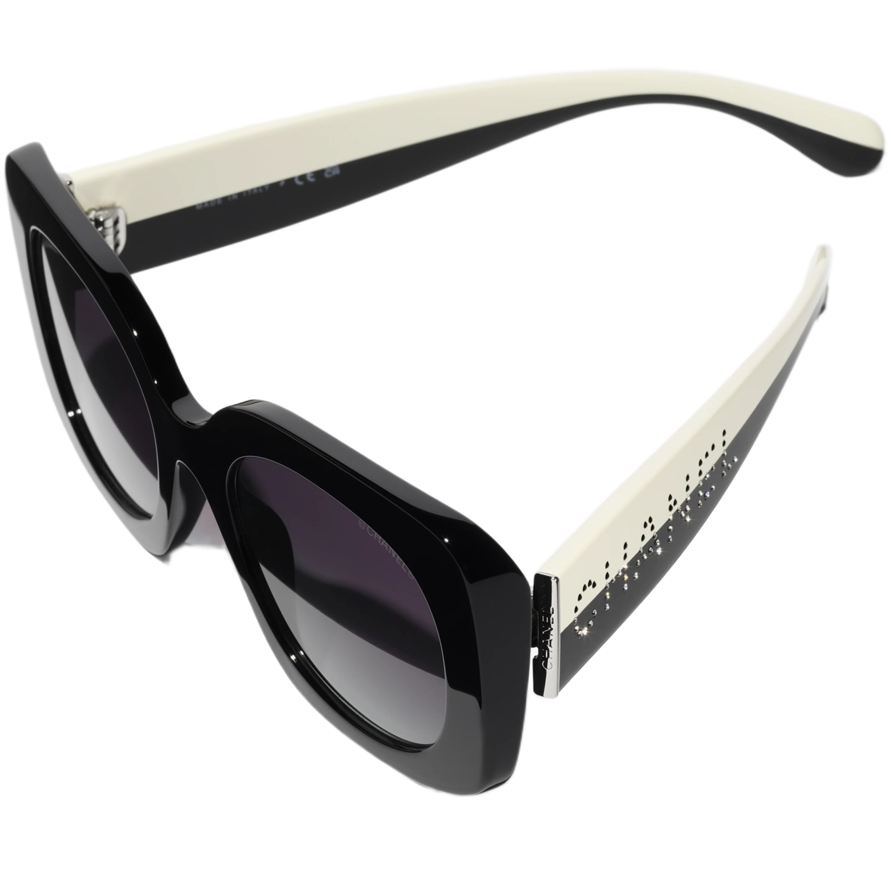 Mắt kính Chanel Square Sunglasses Black Acetate Frame Grey Lenses 5563B 6