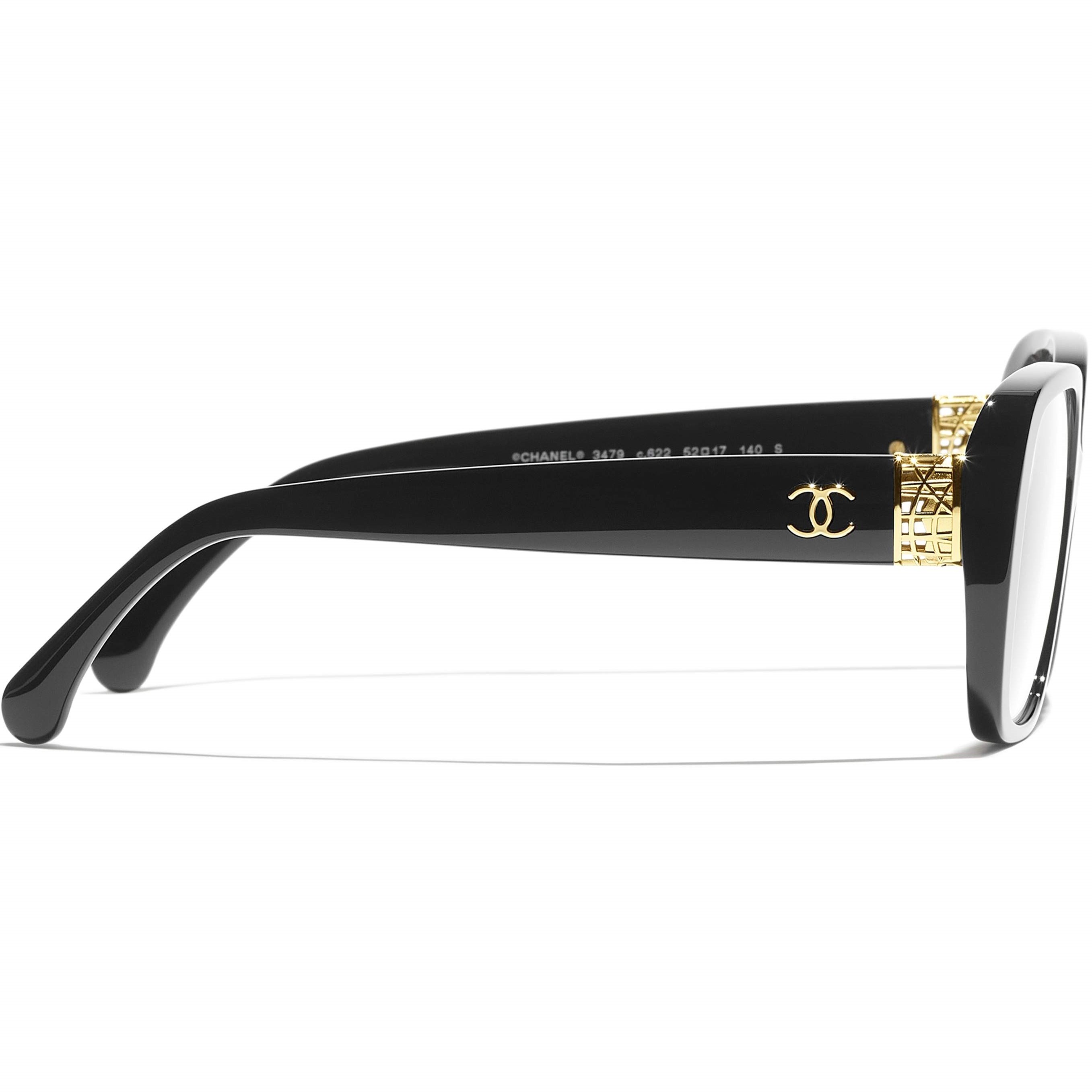 Mắt kính nữ Chanel Square Eyeglasses Acetate Black 3479 4