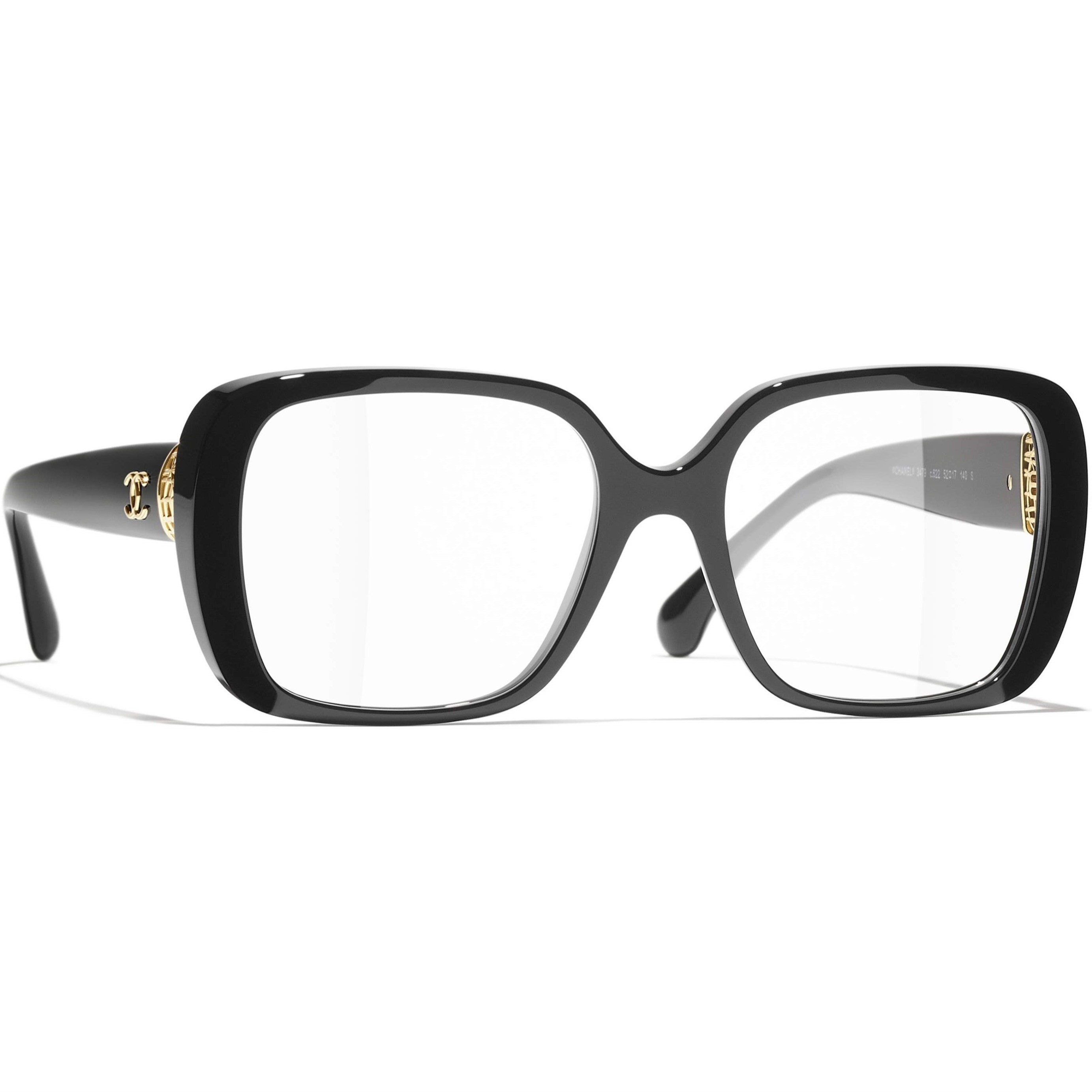 Mắt kính nữ Chanel Square Eyeglasses Acetate Black 3479 6