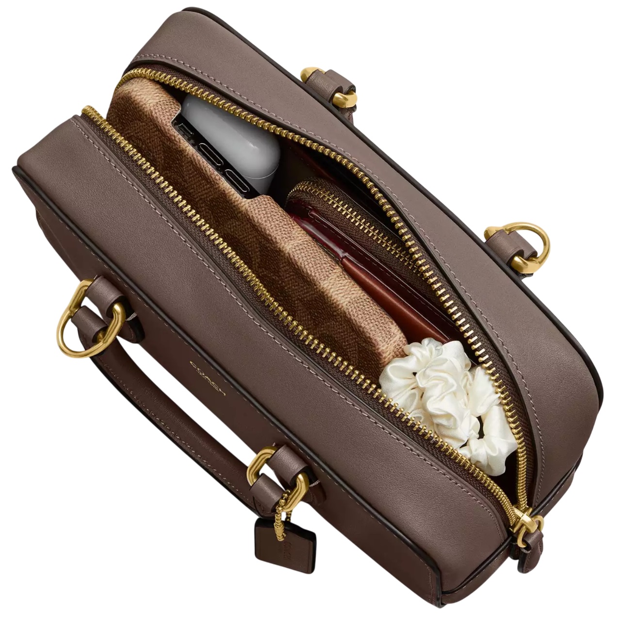 Túi đeo chéo Coach nữ Bowery Satchel 22 Dark Stone CY917 9