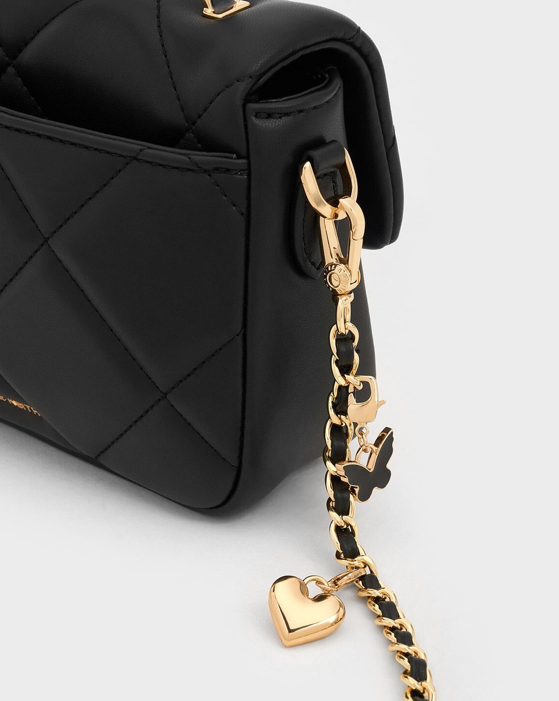 TÚI ĐEO CHÉO NỮ CHARLES KEITH QUILTED BOXY TOP HANDLE BAG BLACK CK17-50671661 5