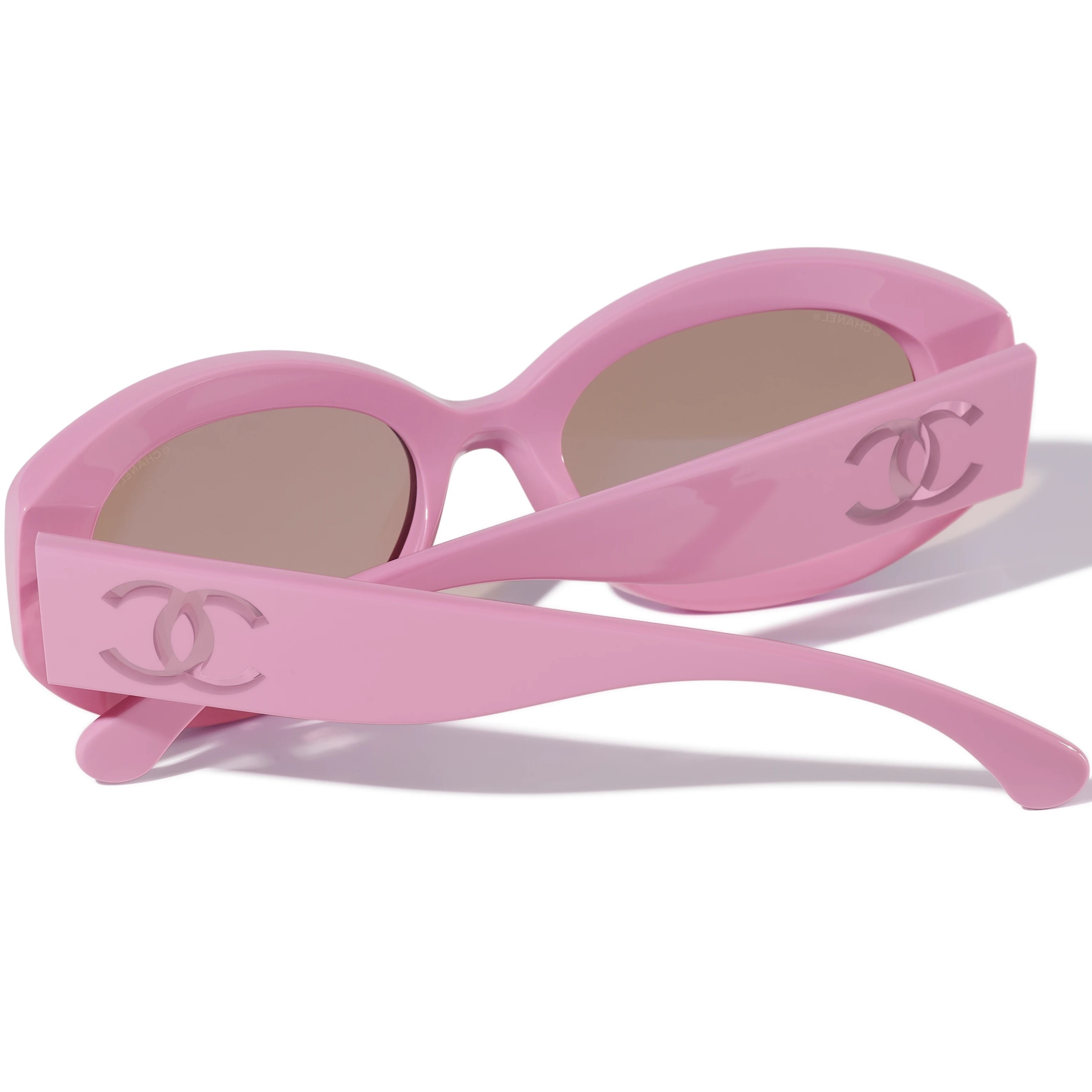 Mắt kính Chanel Oval Sunglasses Acetate Pink 5528 3