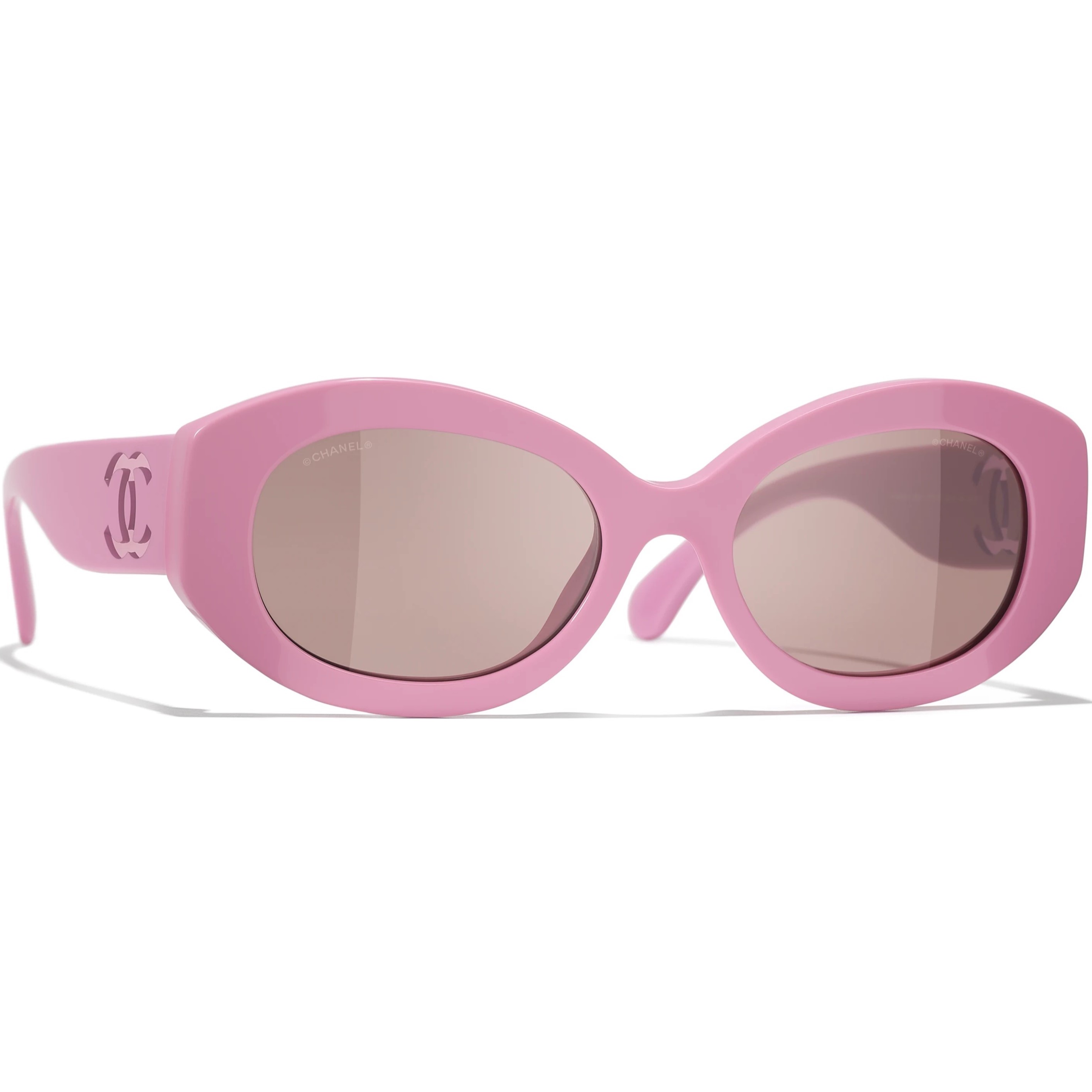 Mắt kính Chanel Oval Sunglasses Acetate Pink 5528 2