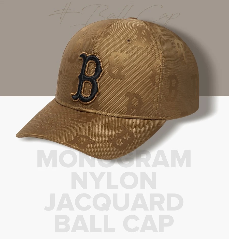 NÓN UNISEX BÓNG CHÀY MLB MONOGRAM NYLON JACQUARD BOSTON RED SOX D.BEIGE 4