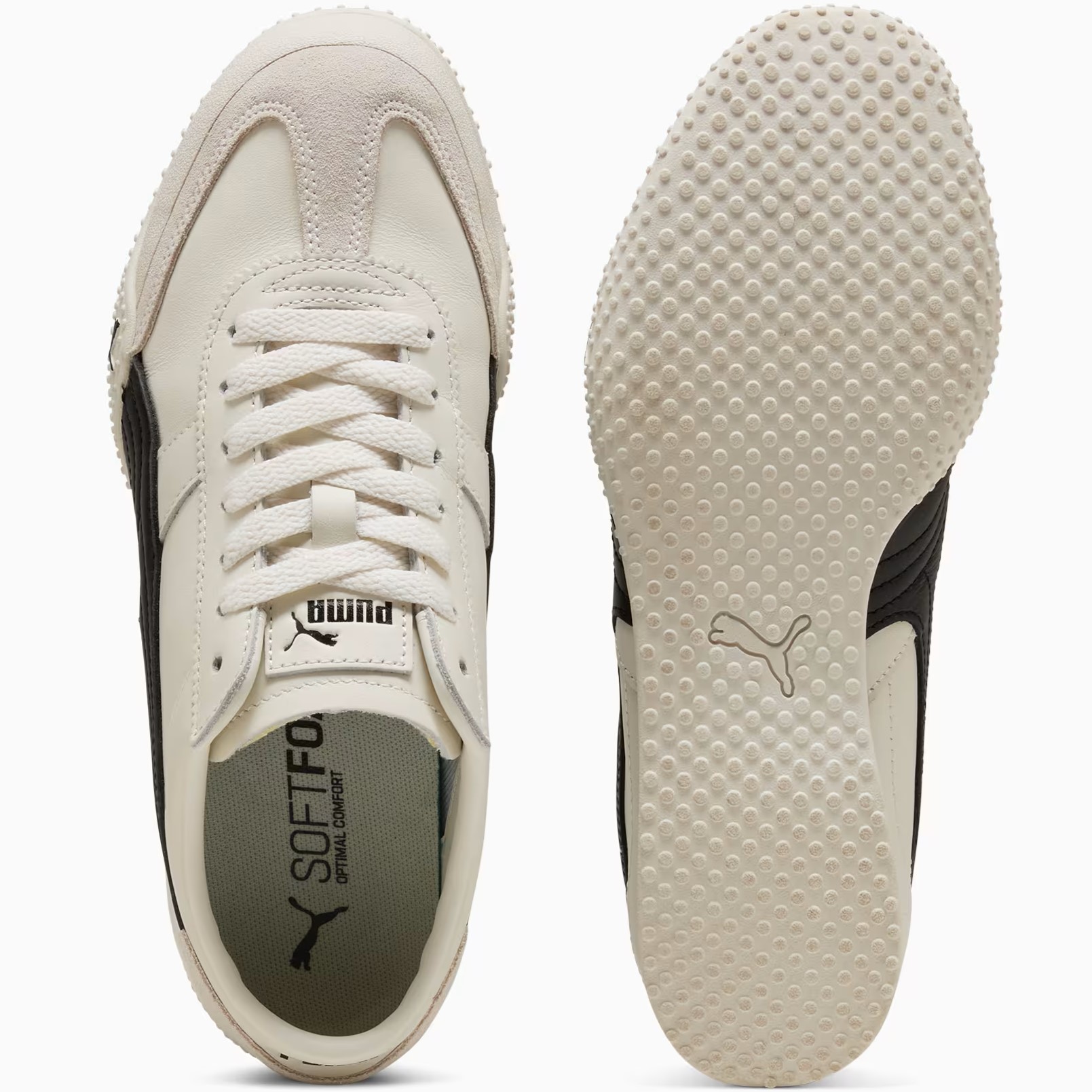 Giày thể thao Puma Bella Leather Sneakers Warm White Black 405256-01 1