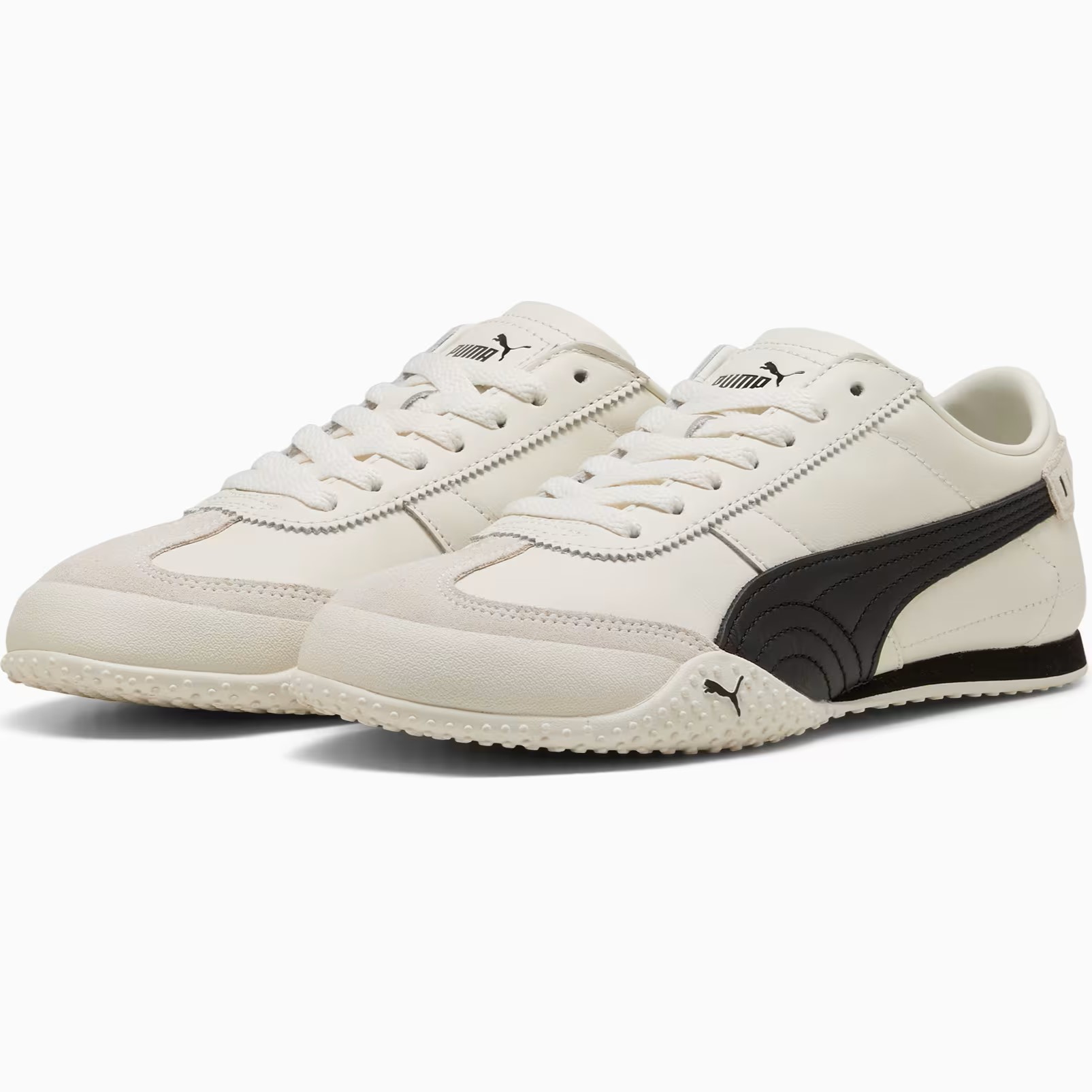 Giày thể thao Puma Bella Leather Sneakers Warm White Black 405256-01 2
