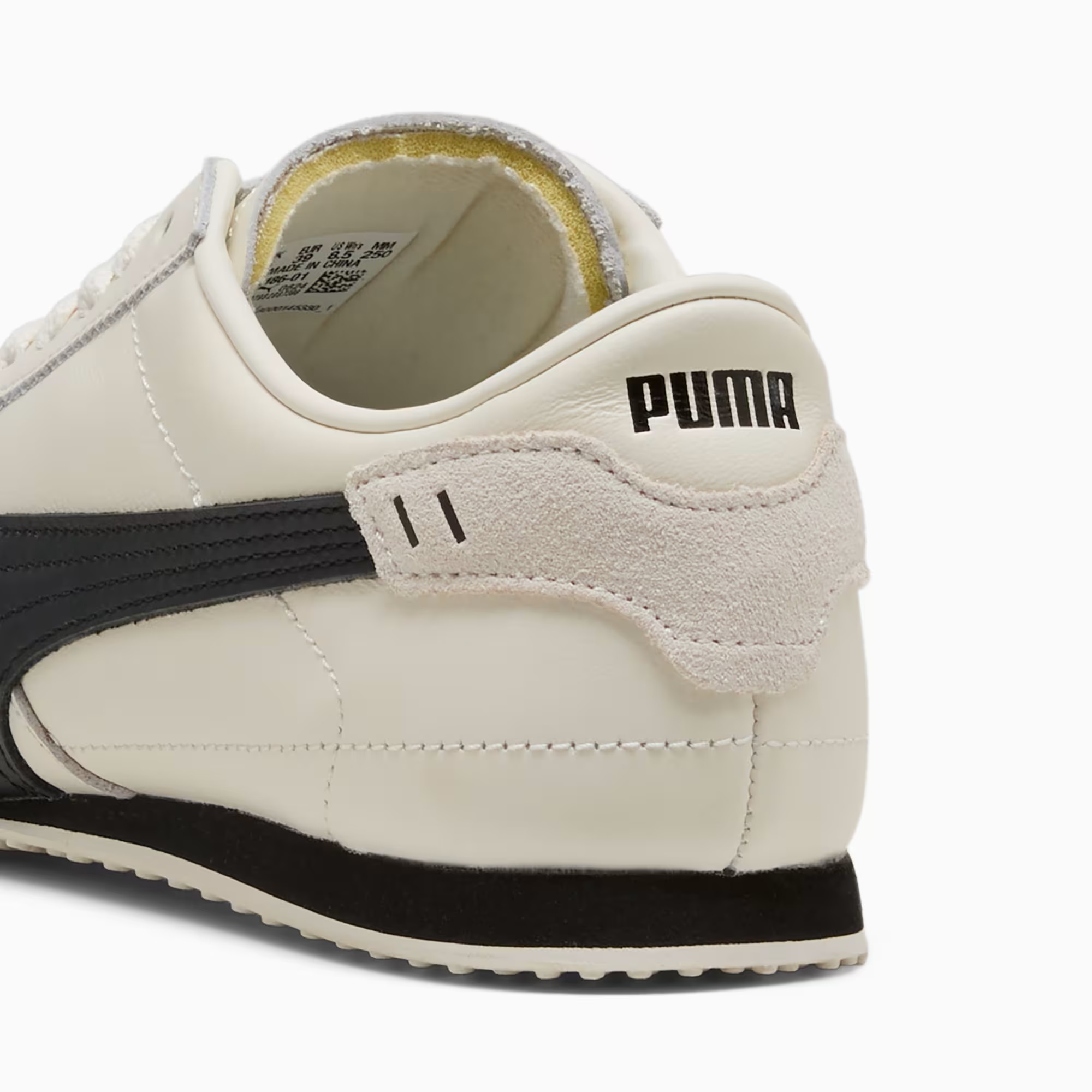 Giày thể thao Puma Bella Leather Sneakers Warm White Black 405256-01 3
