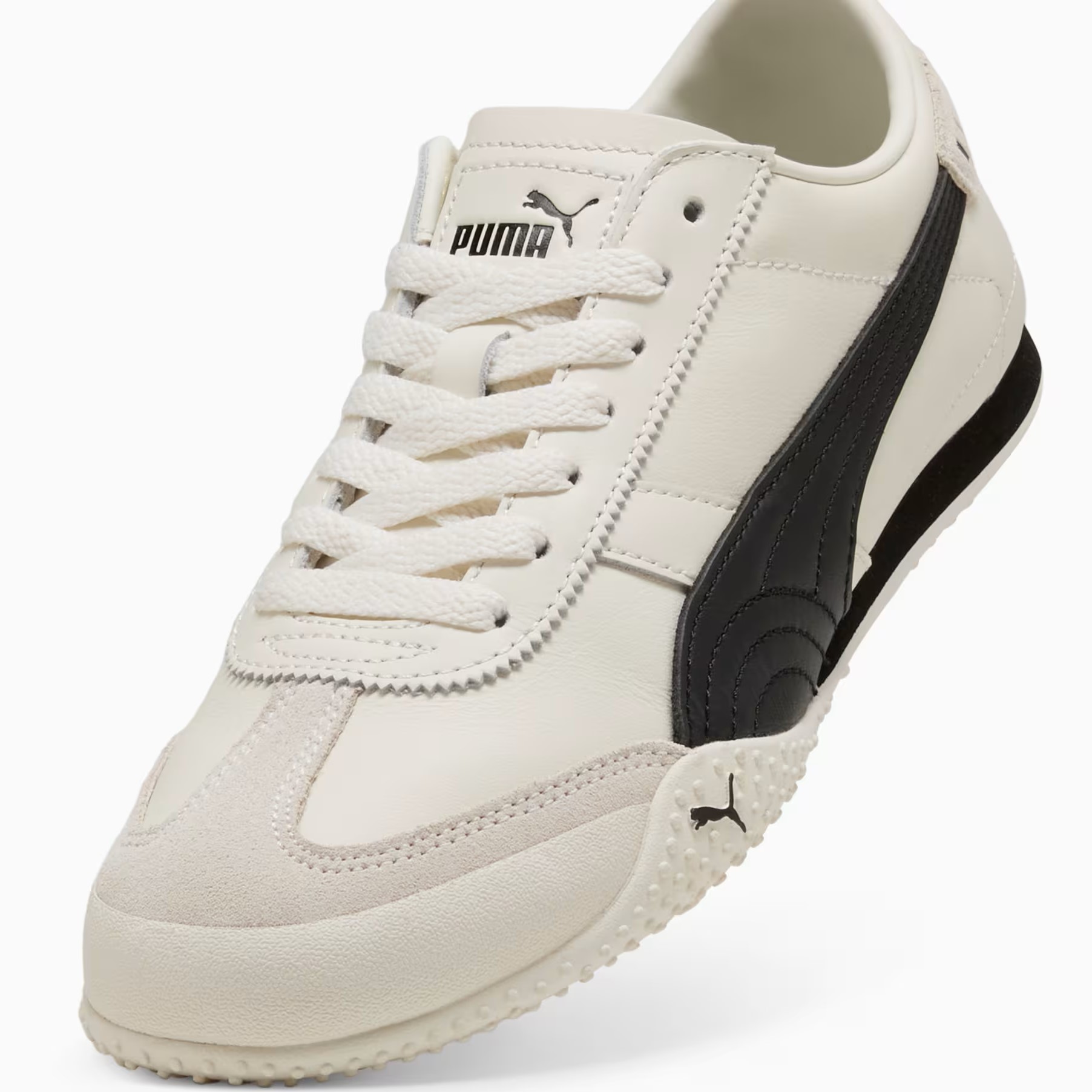 Giày thể thao Puma Bella Leather Sneakers Warm White Black 405256-01 5