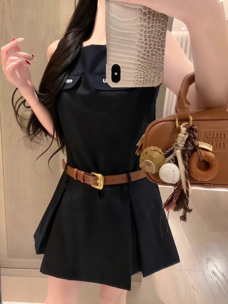 Áo đầm nữ Miu Miu kèm đai 4