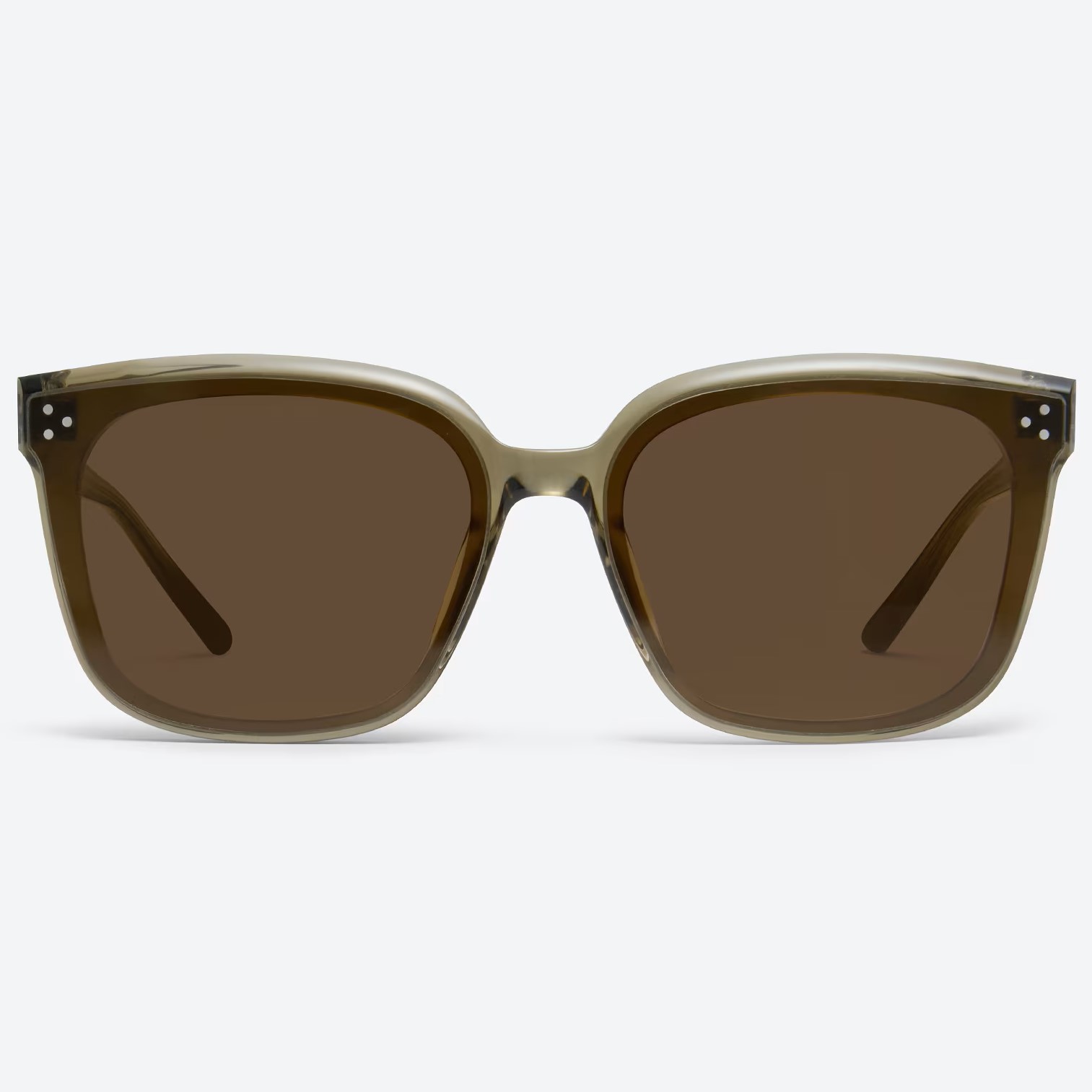 Kính mát Gentle Monster Dear KC6 Brown Lenses Square Shape Translucent Khaki Acetate Frame 4