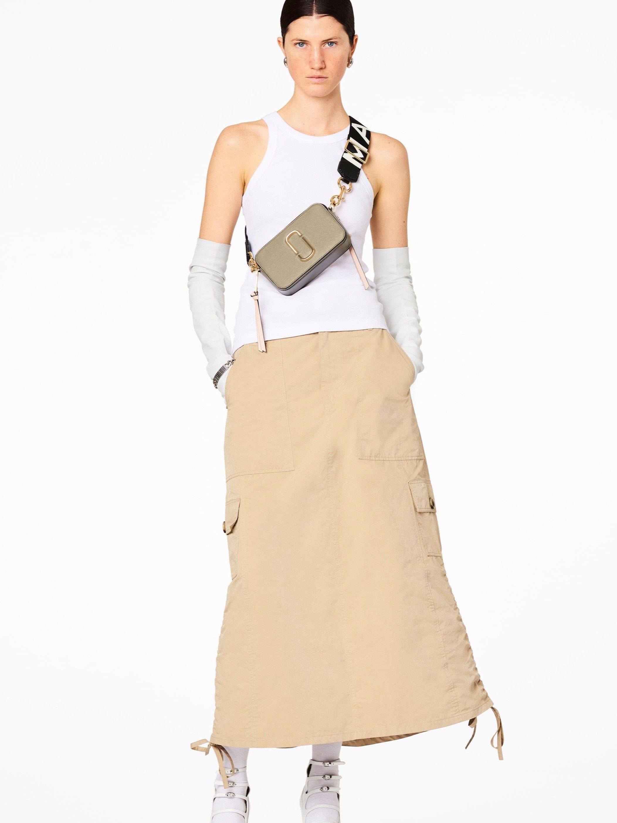 Túi nữ Marc Jacobs màu nâu kem The Snapshot Crossbody Bag In Khaki Multi 2S3HCR500H03 7