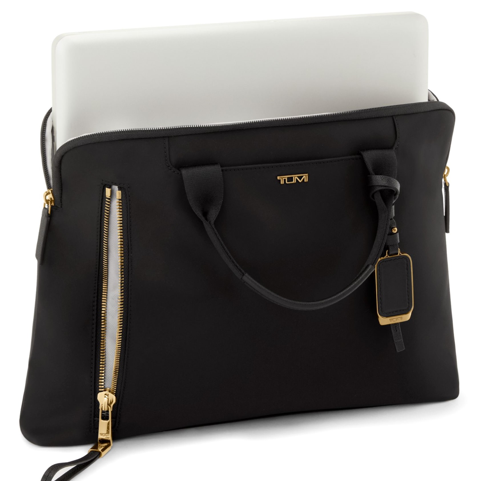 Cặp xách đeo chéo công sở Tumi Voyageur Benin Laptop Carrier Black Gold 2