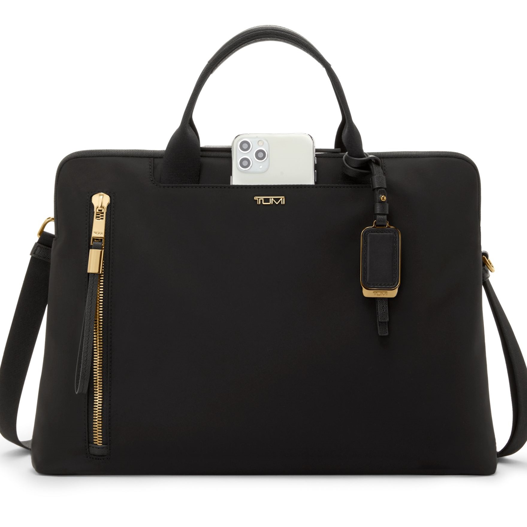 Cặp xách đeo chéo công sở Tumi Voyageur Benin Laptop Carrier Black Gold 3