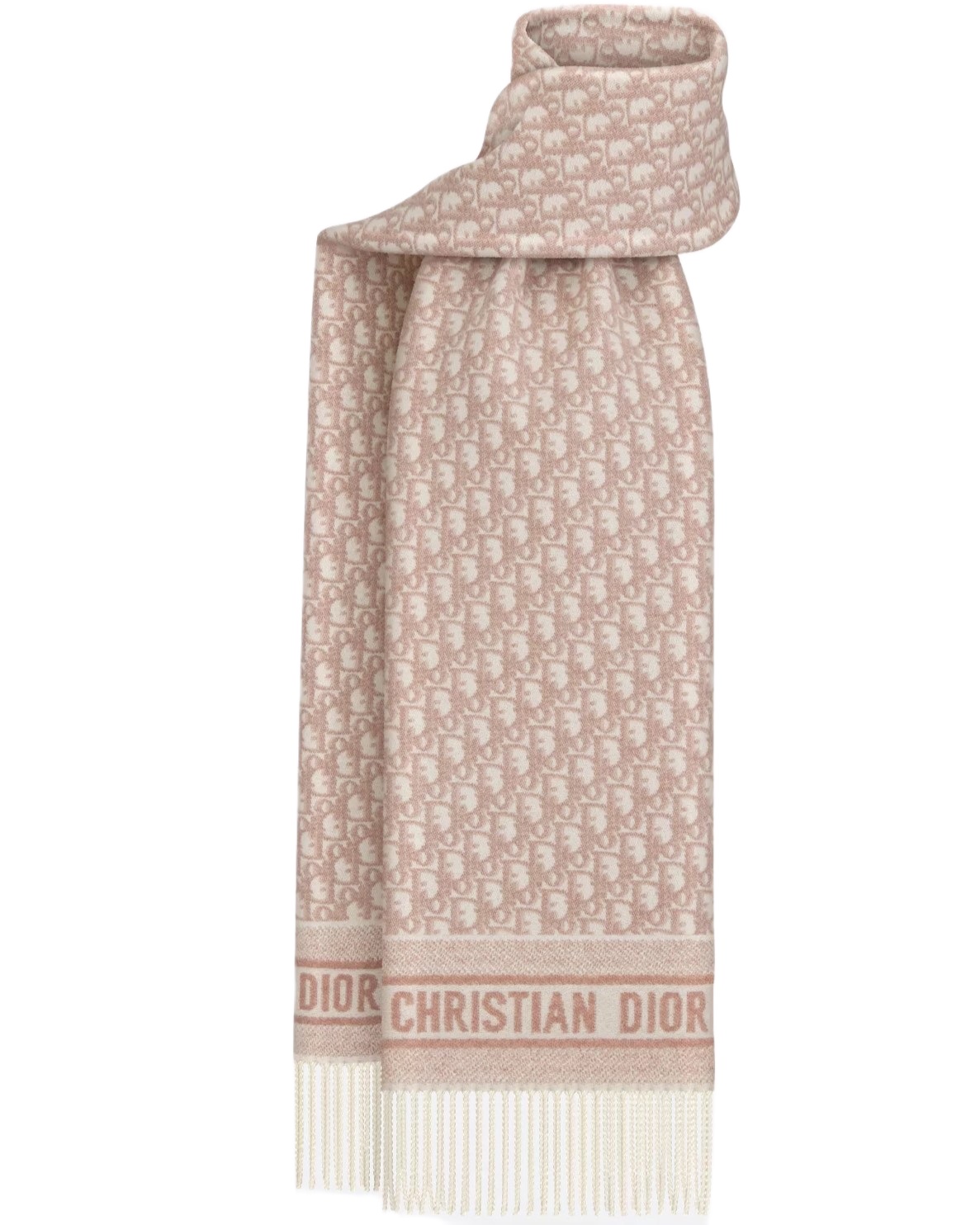 Khăn choàng nữ Dior Oblique Scarf Ecru and Rose des Vents Cashmer 6