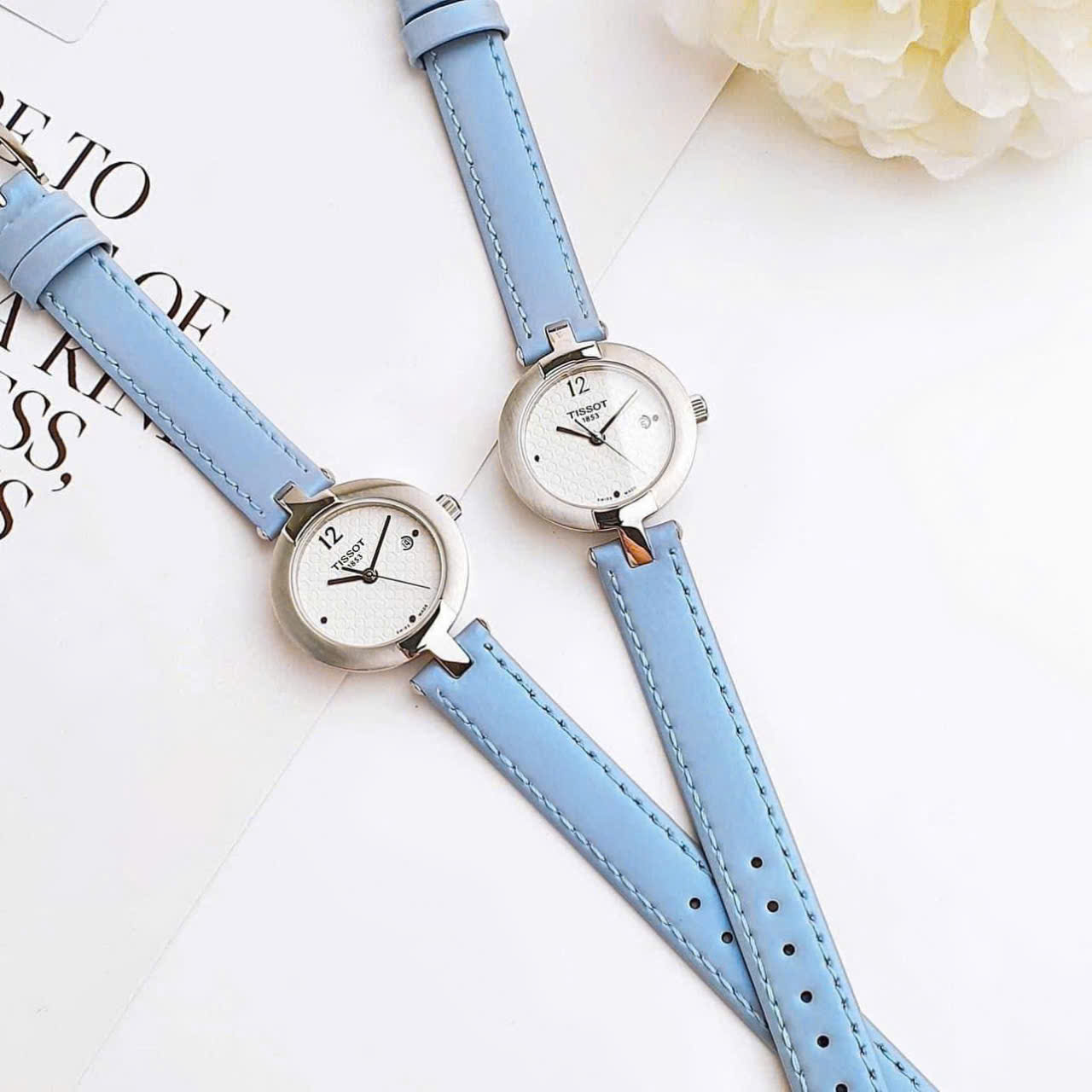 Đồng Hồ đeo tay Nữ Tissot Quartz Pinky Blue Dial Sapphire T0842101601702 2