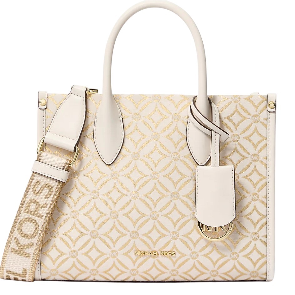 Túi xách Michael Kors Mirella Small Metallic Logo Jacquard Crossbody Bag in Light Cream Multi 35F4G7ZC5J 2