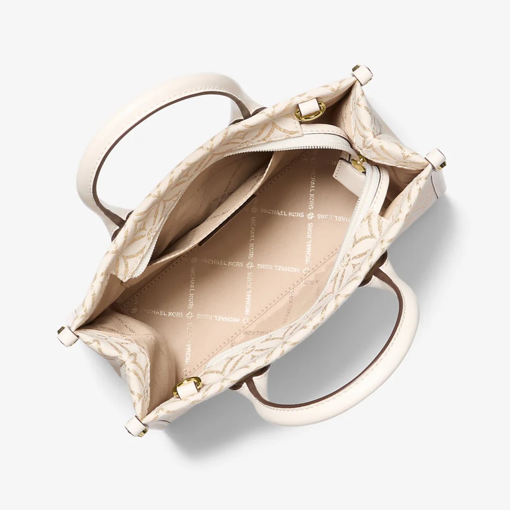 Túi xách Michael Kors Mirella Small Metallic Logo Jacquard Crossbody Bag in Light Cream Multi 35F4G7ZC5J 3