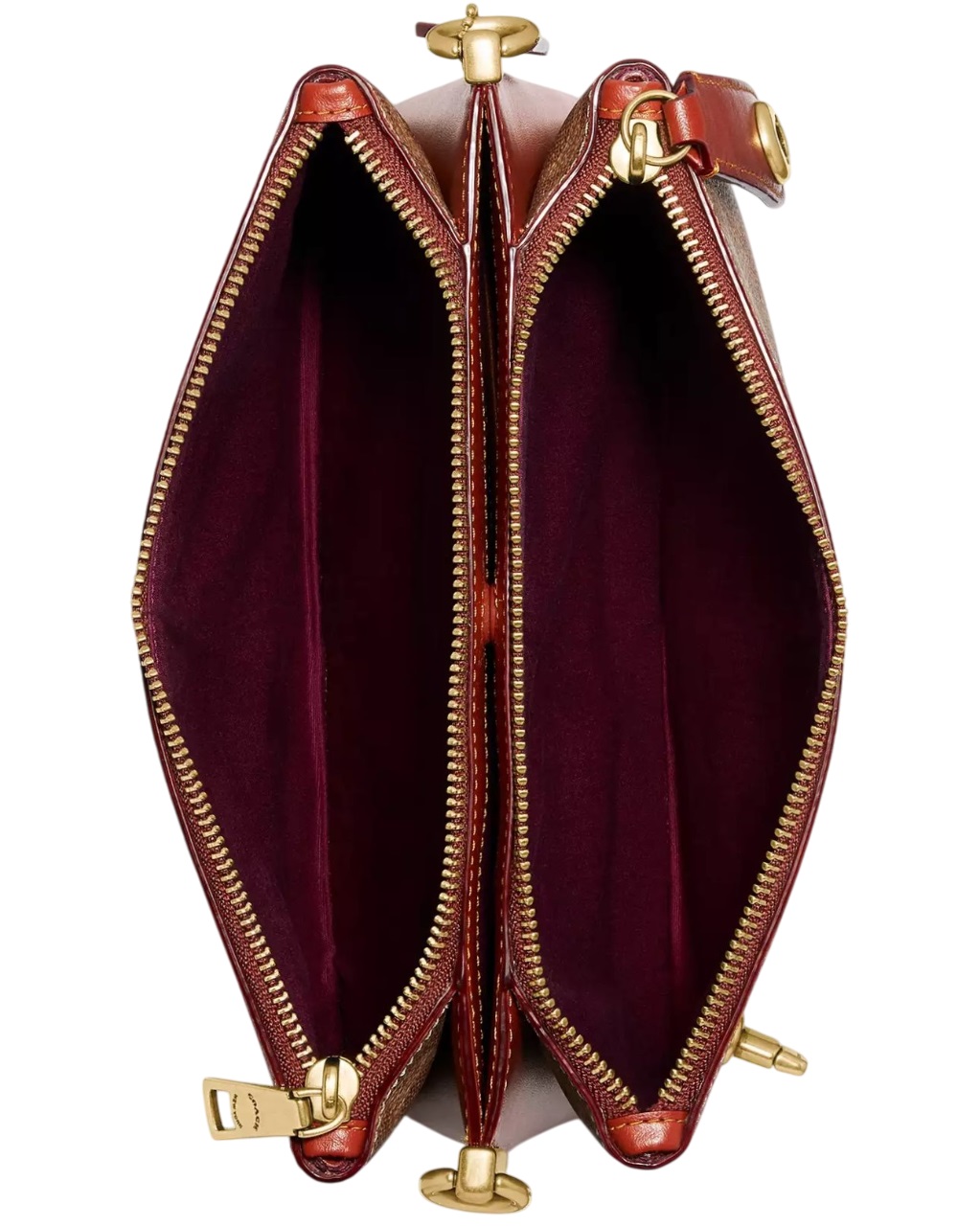 Túi đeo chéo Coach nữ Double Zip Shoulder Bag In Signature Canvas C0696 3