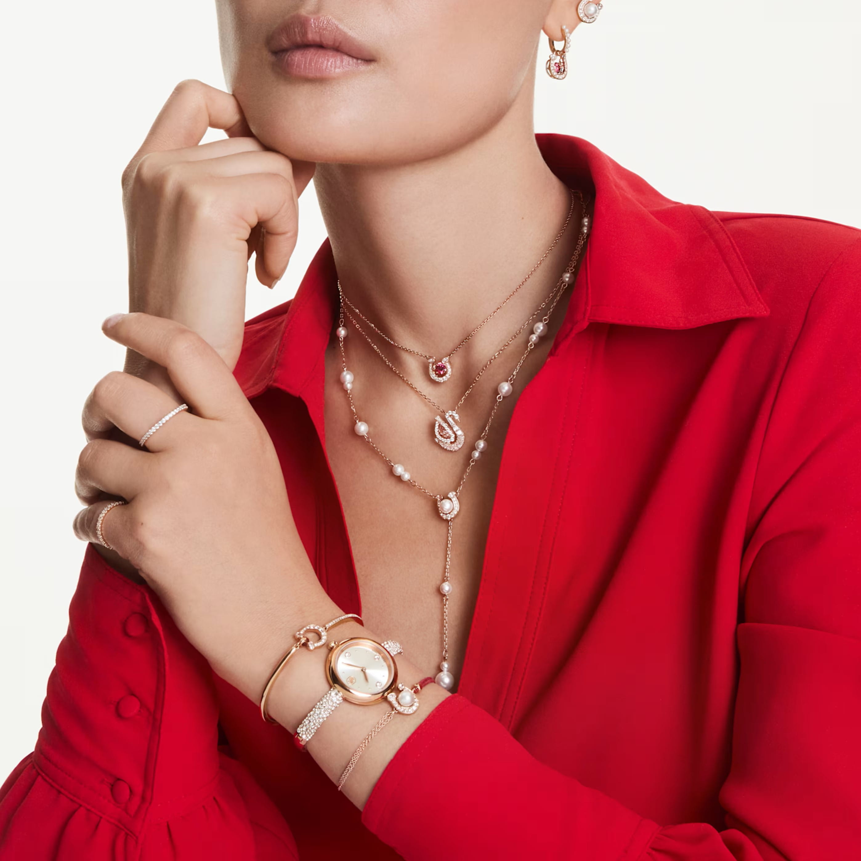 Dây chuyền nữ thời trang Swarovski Thiên Nga Swan Pendant Mixed Cuts Swan Pink 5732414 6