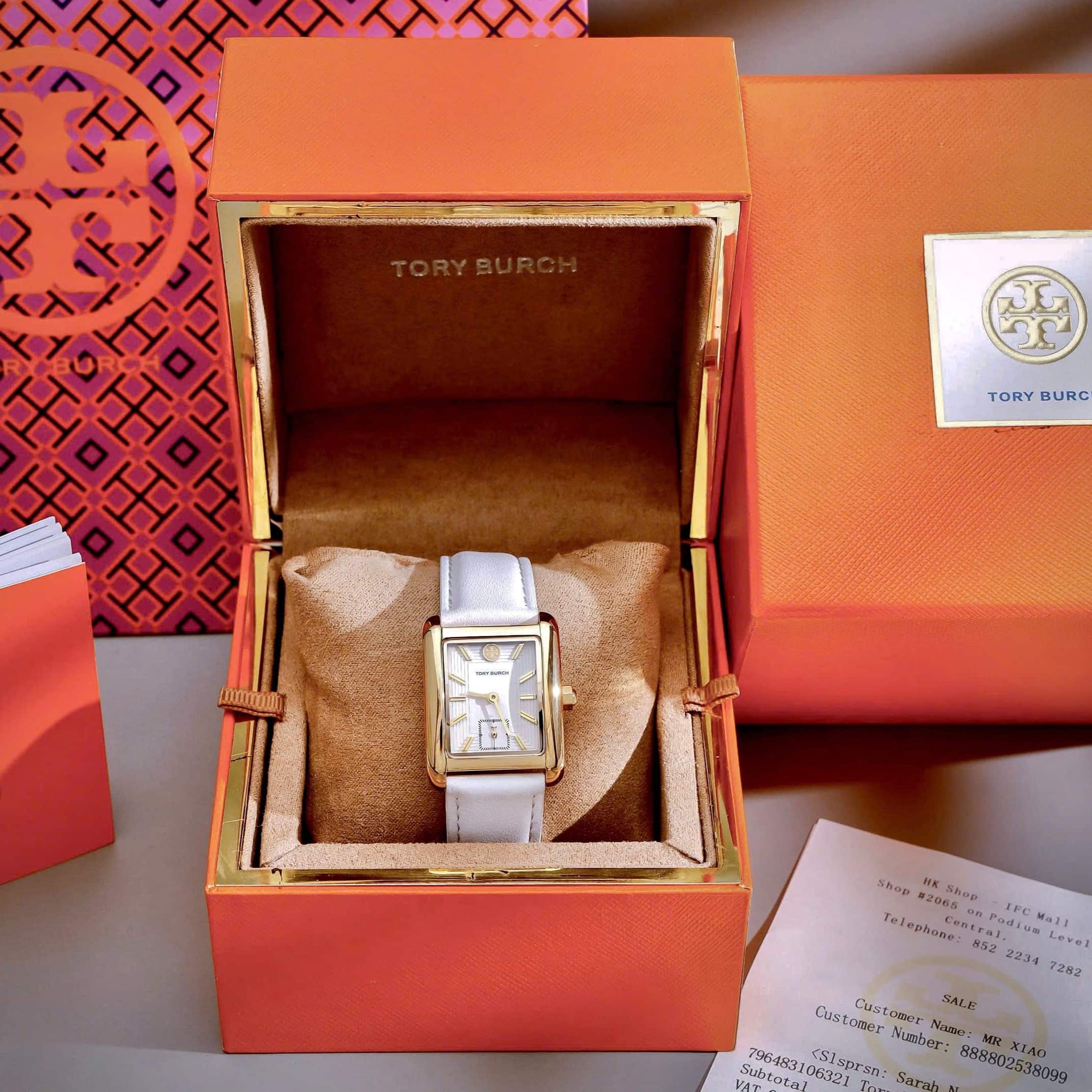 Đồng hồ đeo tay nữ Tory Burch Womens The Eleanor Ivory Leather Strap Watch TBW1028 5