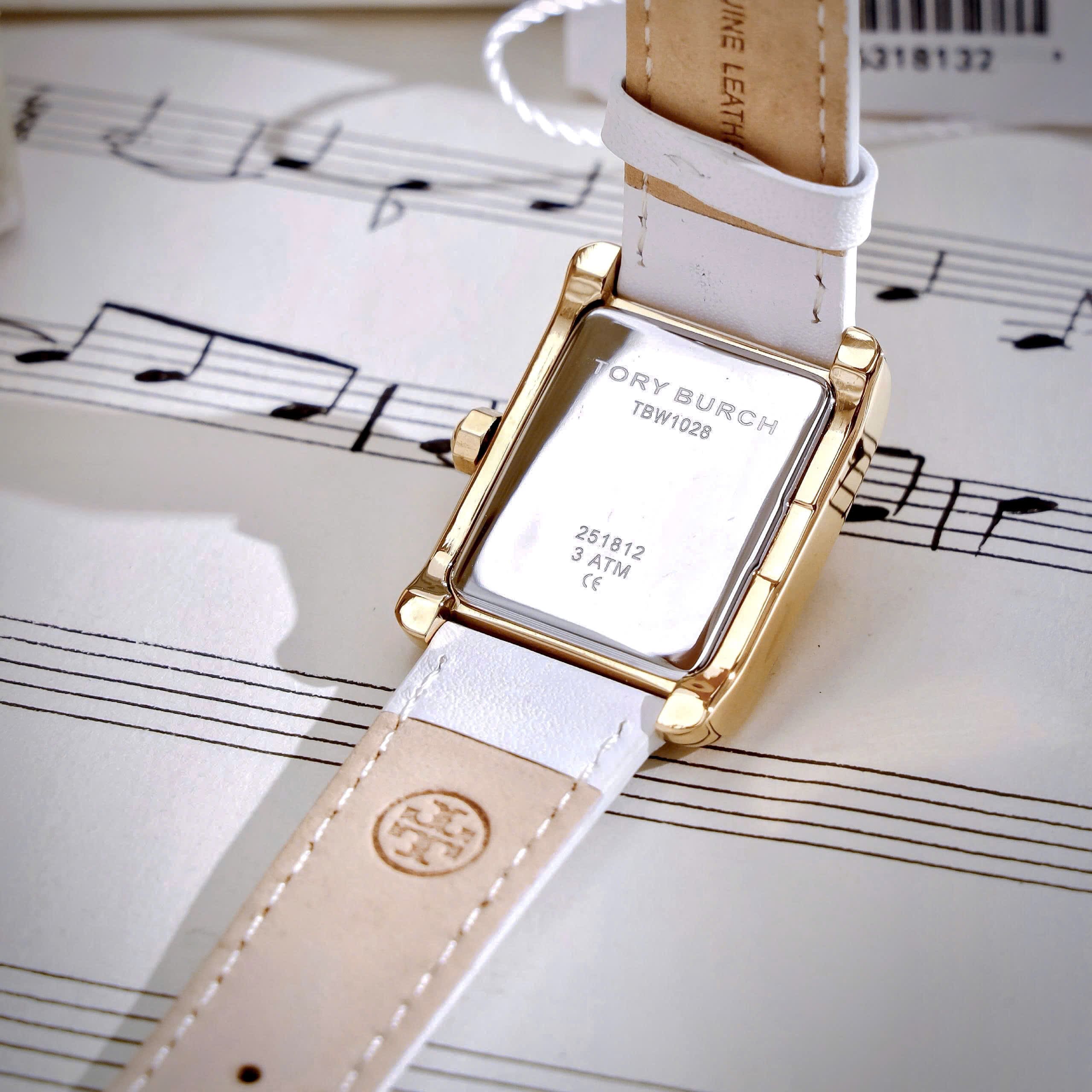 Đồng hồ đeo tay nữ Tory Burch Womens The Eleanor Ivory Leather Strap Watch TBW1028 13