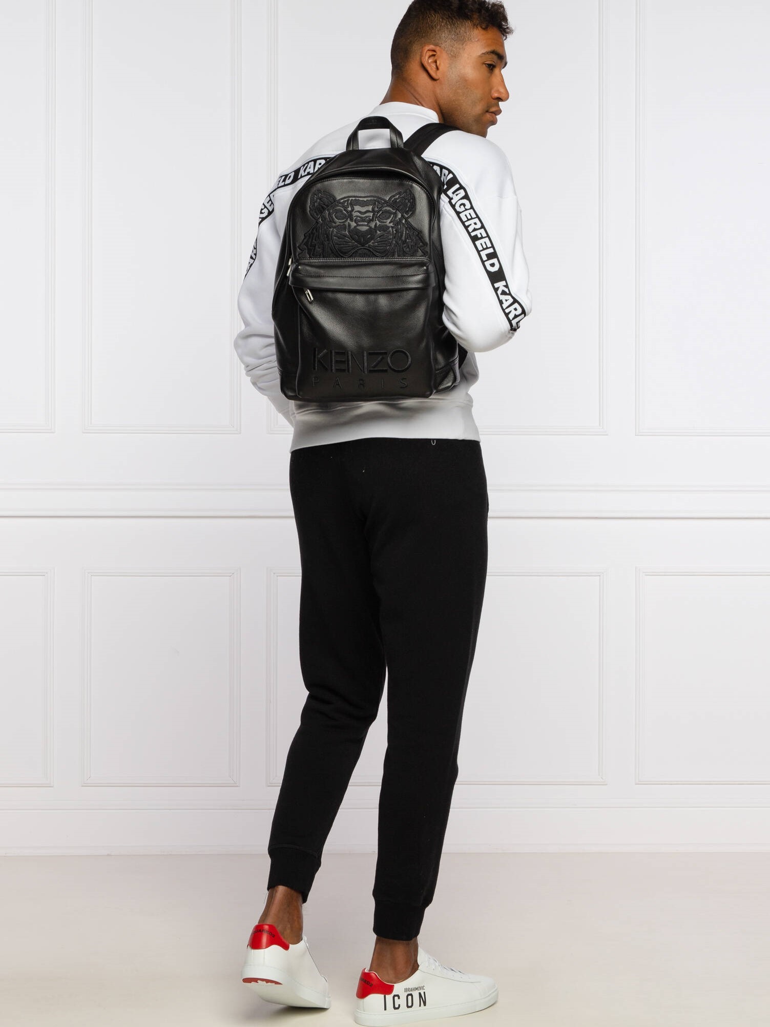 Ba lô Kenzo Small Leather Rucksack Black Backpack 10