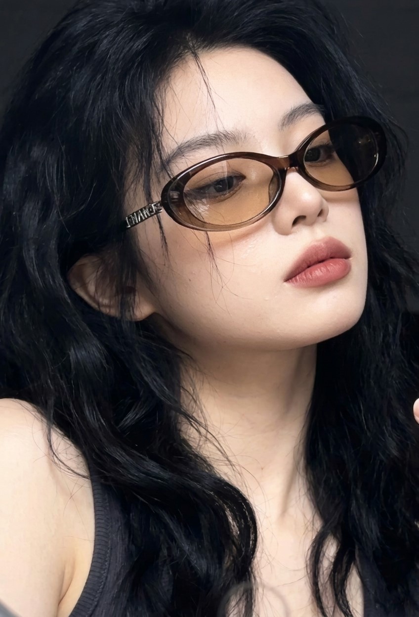 Kính nữ Chanel Oval Sunglasses Olive Frame Dark Brown Lenses 5565 5