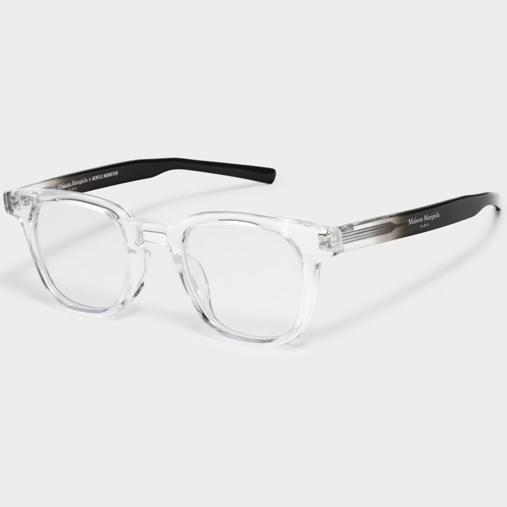 MẮT KÍNH GENTLE MONSTER X MAISON MARGIELA MM010 C1 CLEAR LENSES CLEAR FRAME GRADUATED BLACK TEMPLES 4