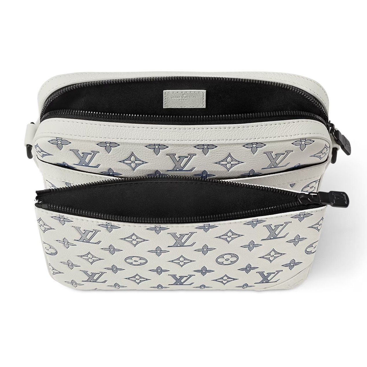 TÚI ĐEO CHÉO LV LOUIS VUITTON TRIO MESSENGER MONOGRAM SHADOW CALF LEATHER WHITE 1