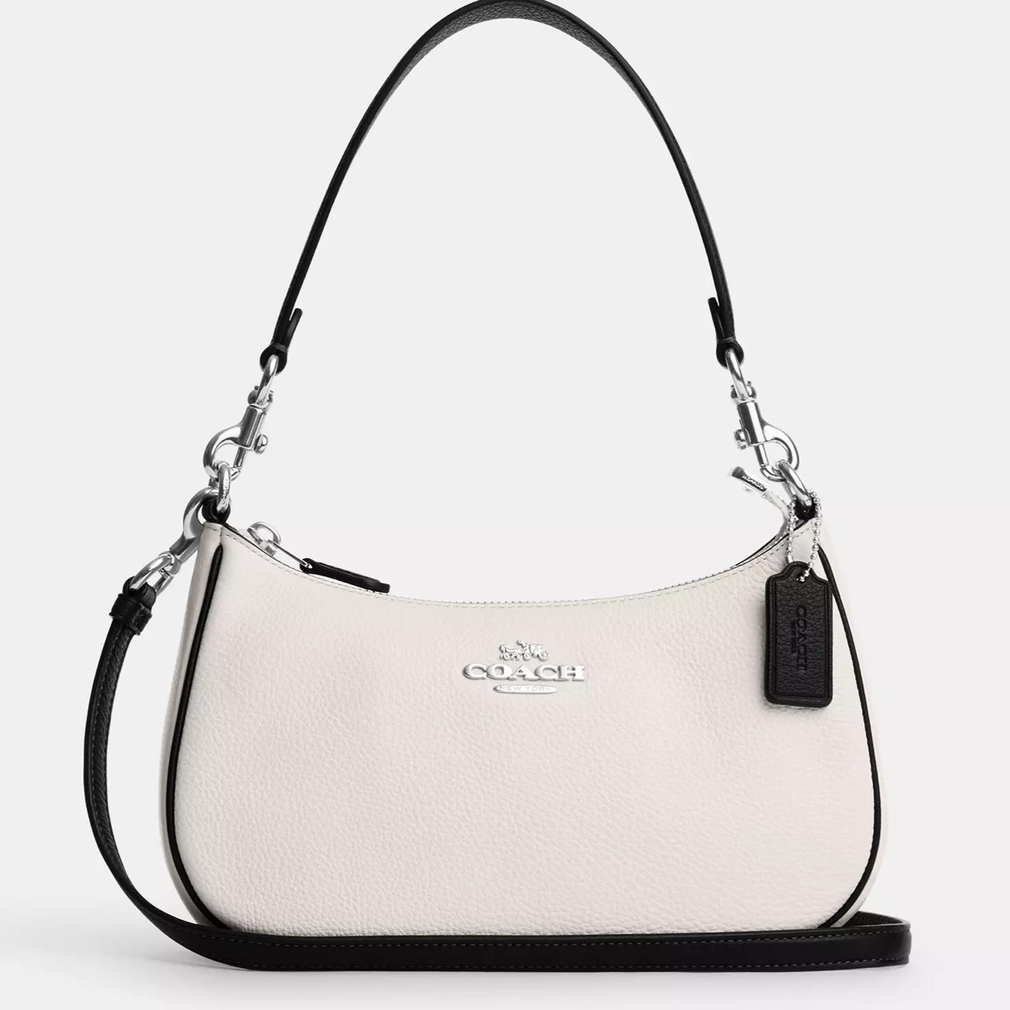 TÚI ĐEO CHÉO NỮ COACH TERI NOVELTY LEATHER SILVER CHALK SHOULDER BAG CP069 3
