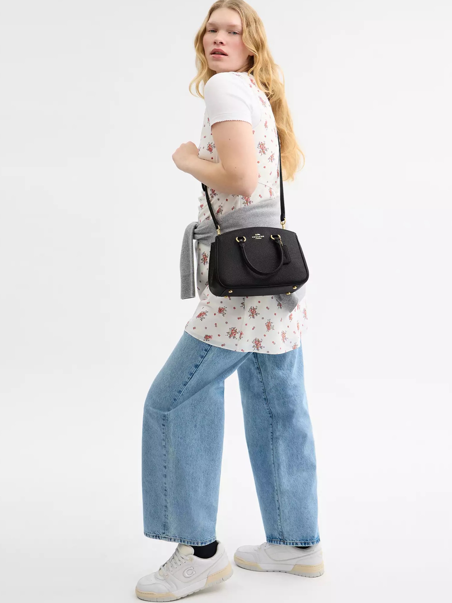 Túi xách Coach nữ Savannah Small Carryall Bag Pebbled Leather Black CAL54 6