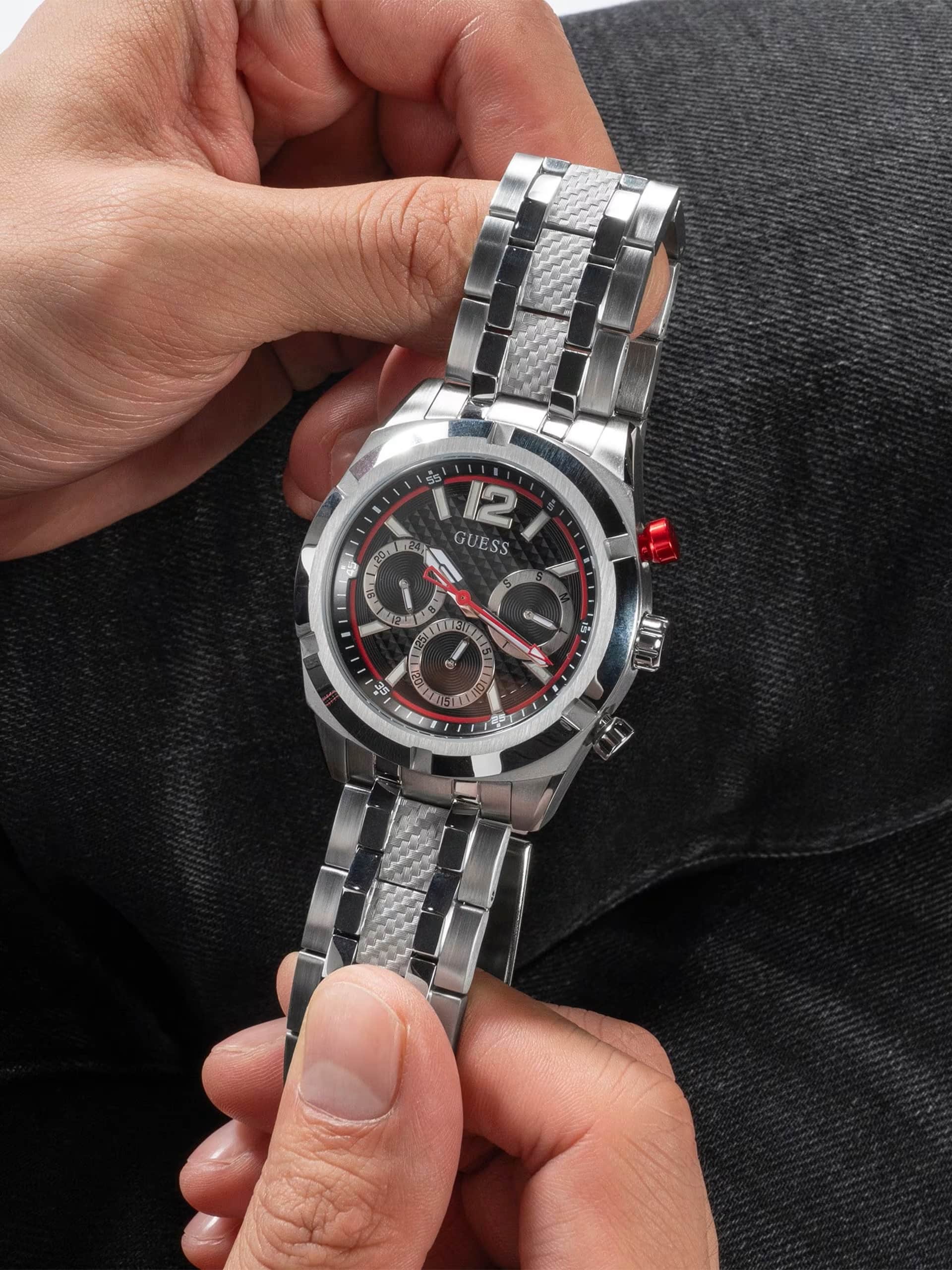 Đồng hồ đeo tay nam Guess Mens Silver Tone Multi-function Watch GW0714G1 7