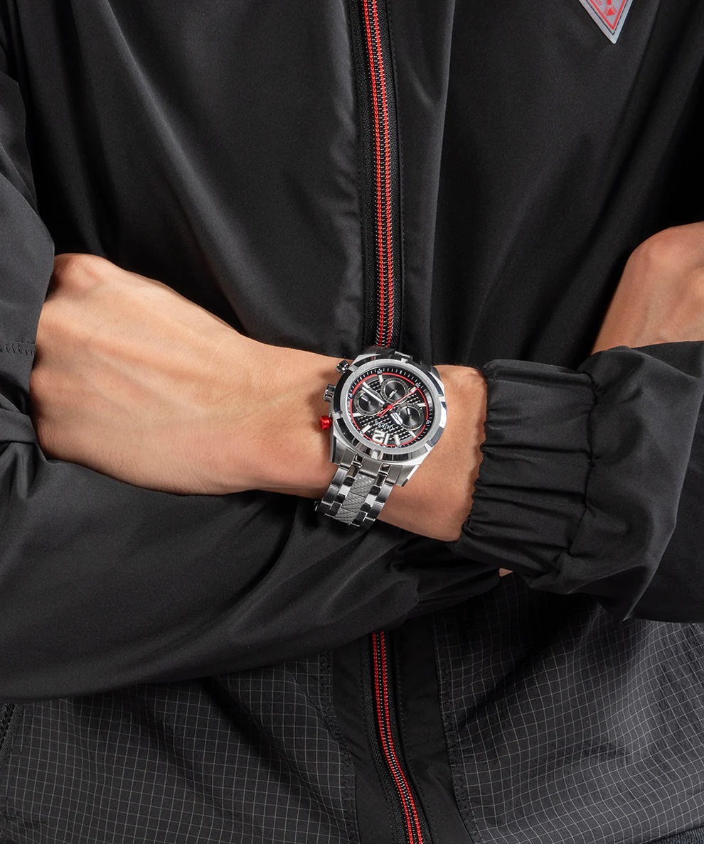 Đồng hồ đeo tay nam Guess Mens Silver Tone Multi-function Watch GW0714G1 13