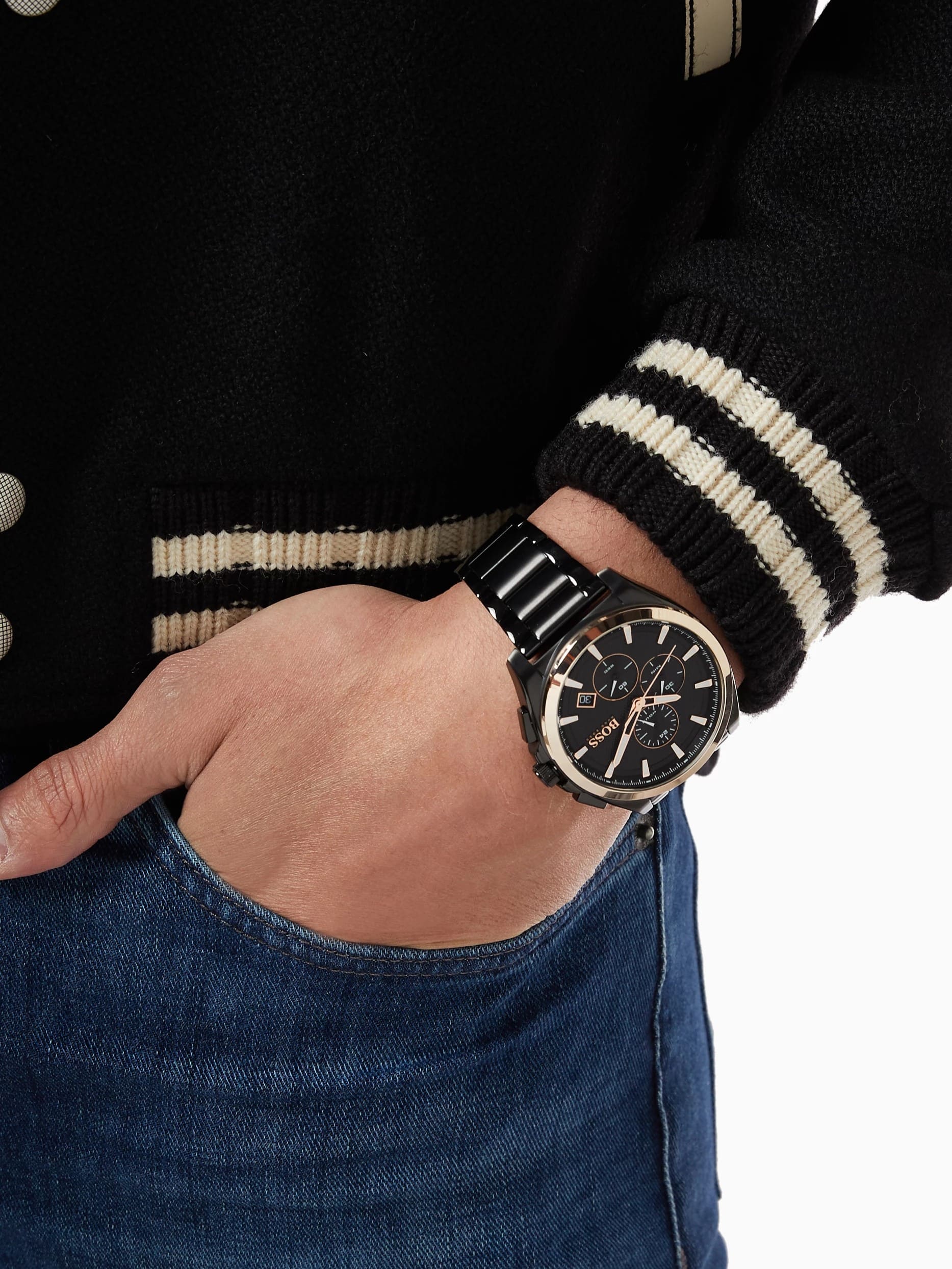 ĐỒNG HỒ ĐEO TAY NAM HUGO BOSS GRANDMASTER BLACK DIAL WATCH HB1513885 3