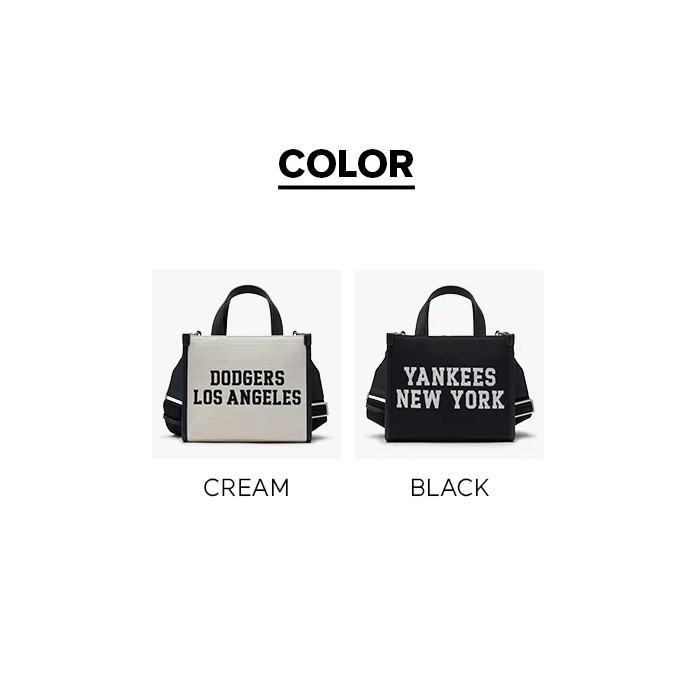 TÚI XÁCH NỮ TOTE MLB JACQUARD VARSITY NEW YORK YANKEES 3AORS024N-50BKS MÀU ĐEN 6