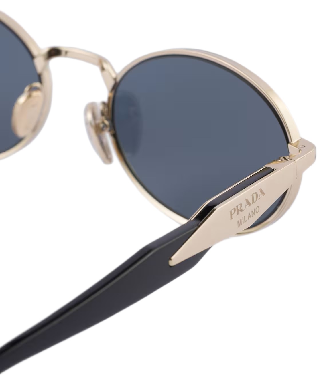 Mắt kính unisex Prada Oval-frame acetate and gold-tone sunglasses Graphite Lenses SPR65Z 1