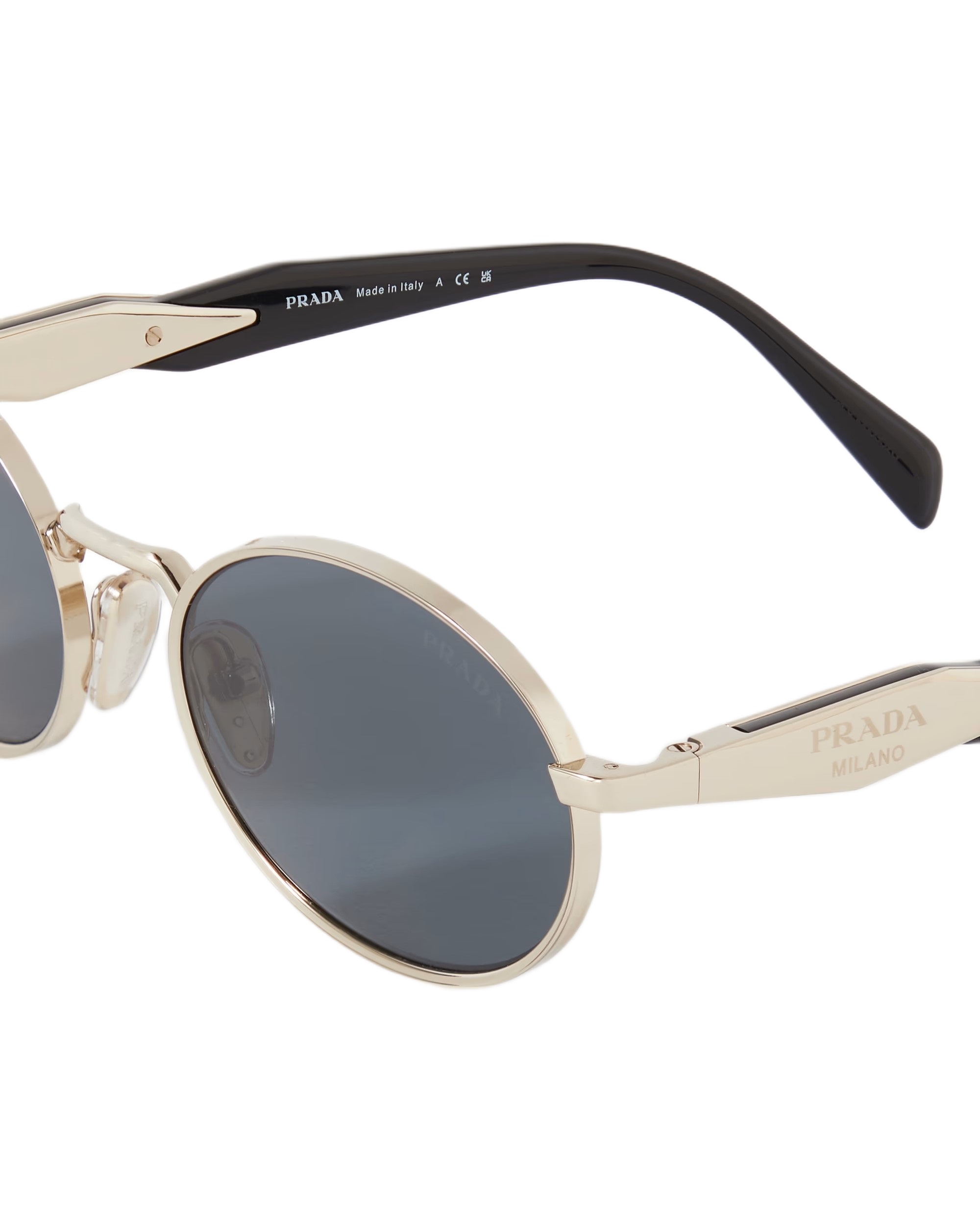 Mắt kính unisex Prada Oval-frame acetate and gold-tone sunglasses Graphite Lenses SPR65Z 3