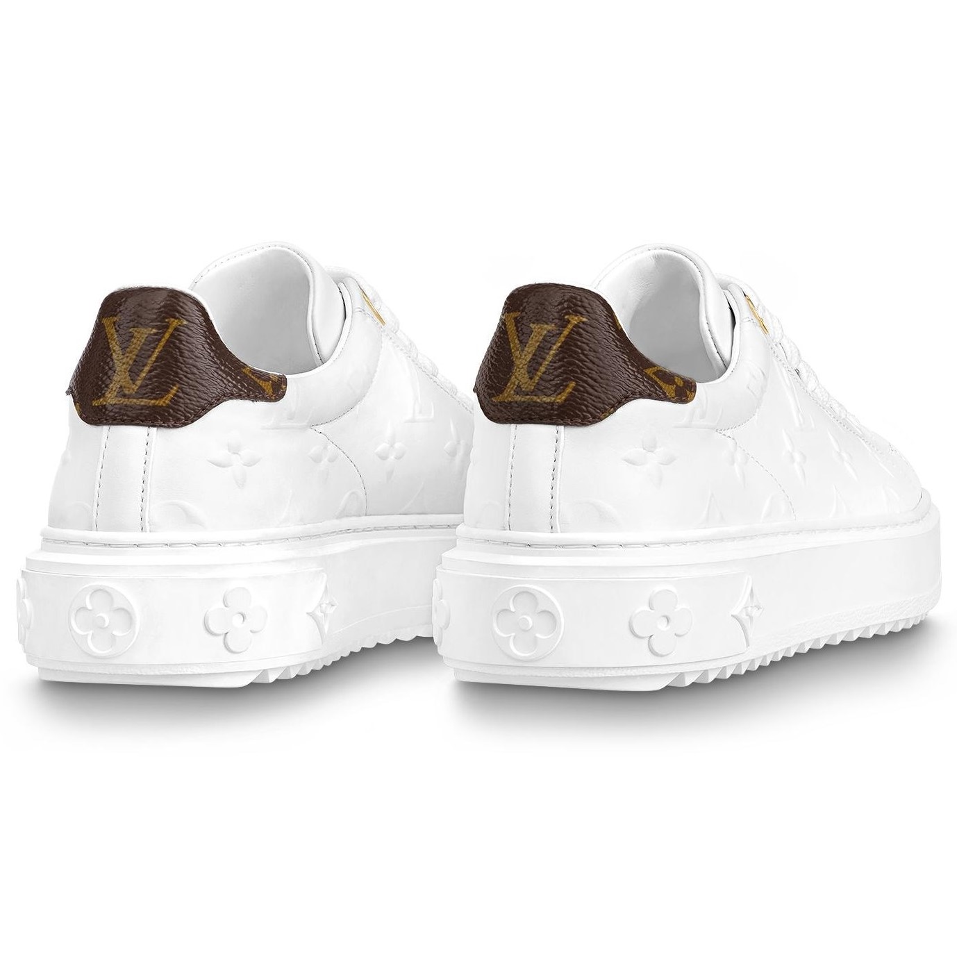 GIÀY SNEAKER LV NỮ LOUIS VUITTON TIME OUT SNEAKER OBSOLETES DO NOT TOUCH WHITE MONOGRAM-DEBOSSED CALF LEATHER 1
