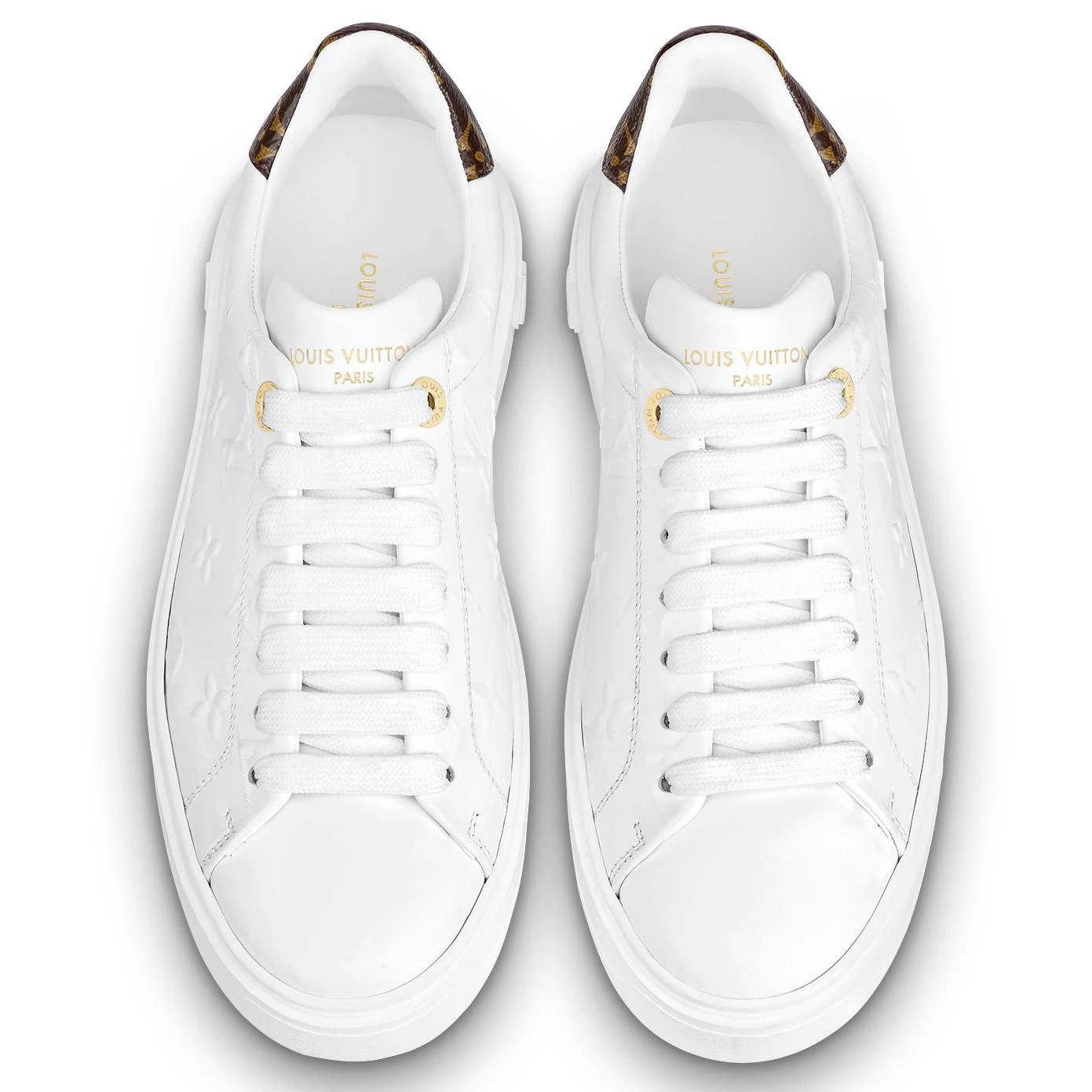 GIÀY SNEAKER LV NỮ LOUIS VUITTON TIME OUT SNEAKER OBSOLETES DO NOT TOUCH WHITE MONOGRAM-DEBOSSED CALF LEATHER 7