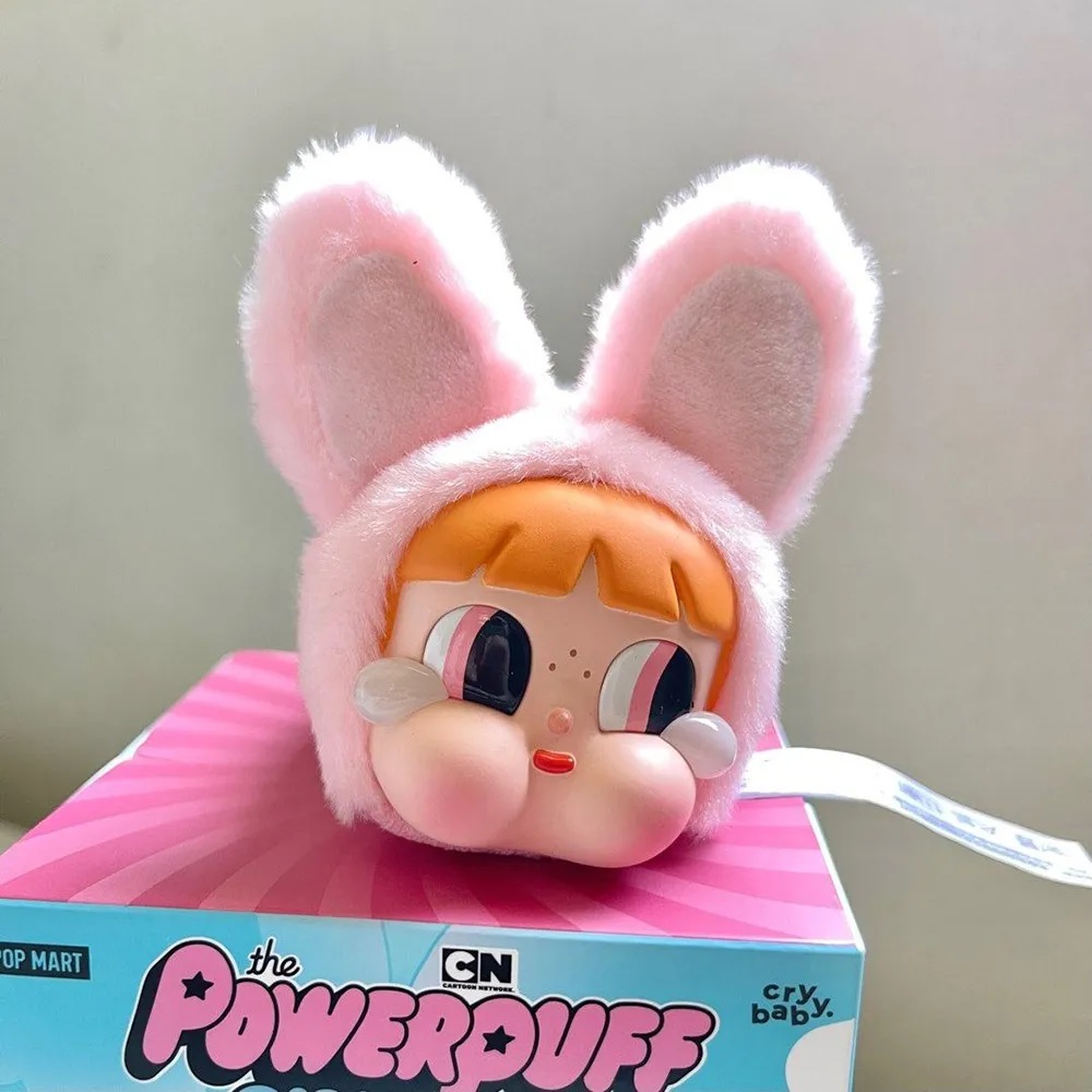Móc Khóa túi Pop Mart Crybaby x Powerpuff Girls Series Vinyl Face Bag Charm Bunny Blossom Màu Hồng 6