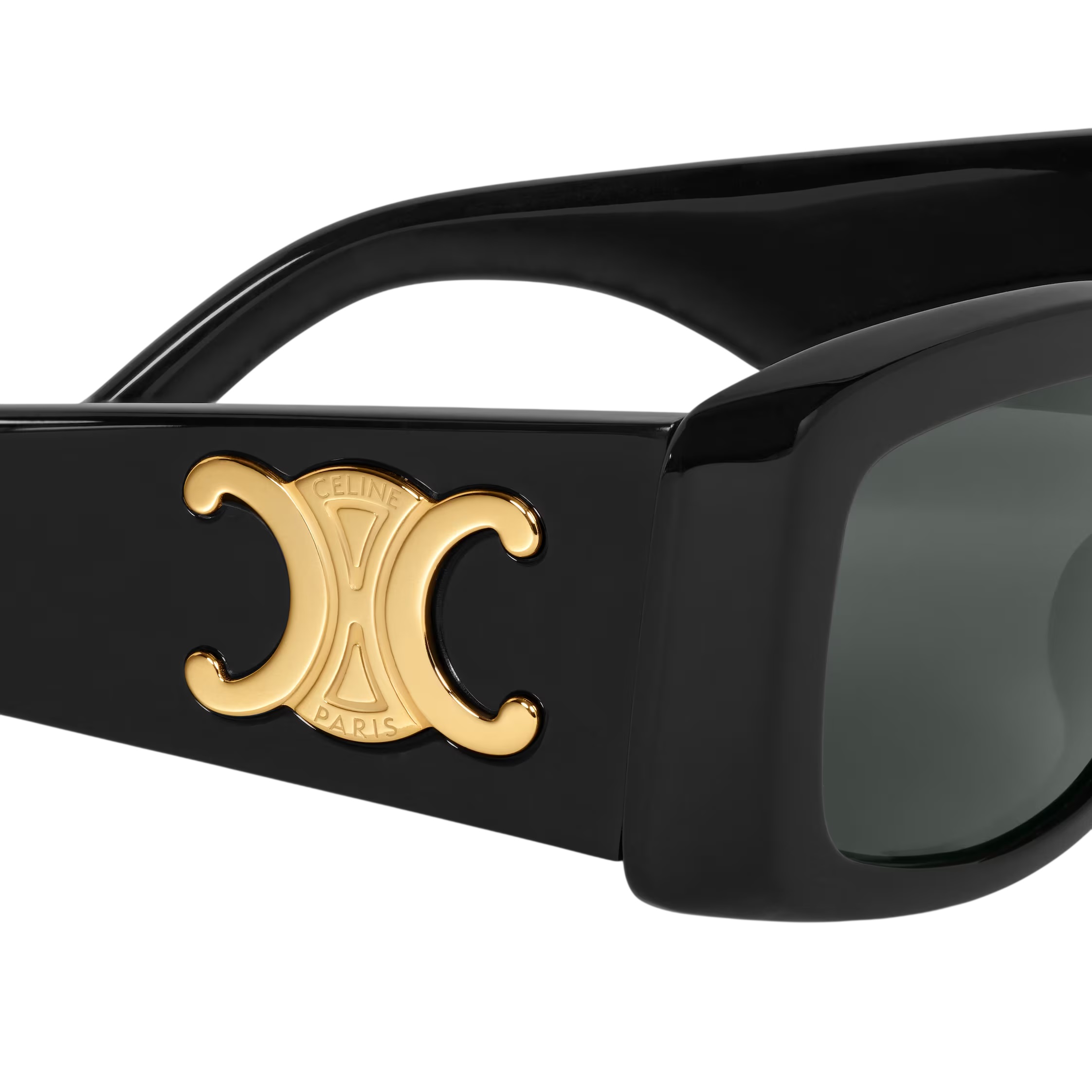 Mắt kính Celine Triomphe XL 01 sunglasses in Acetate Black Gold 4S282 7